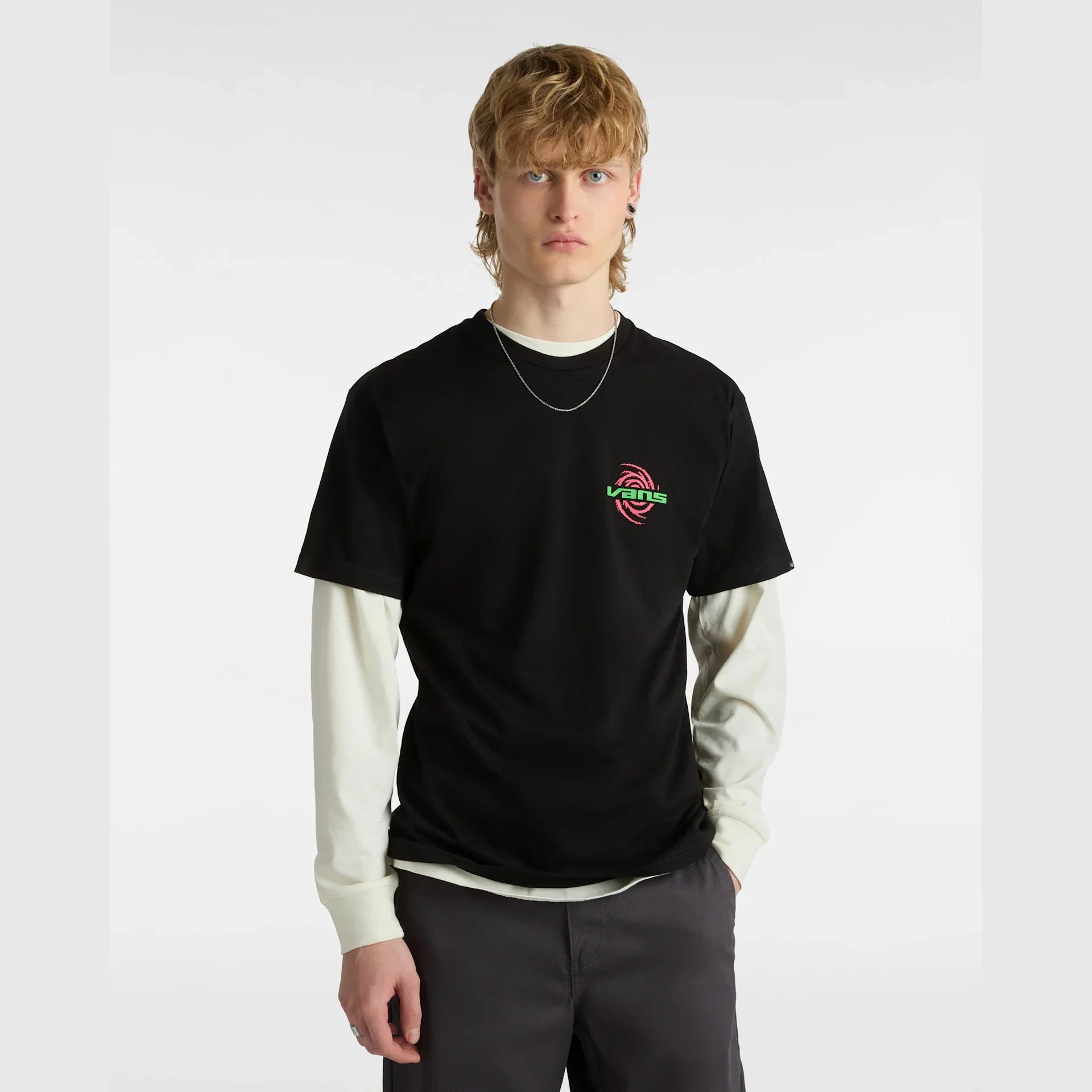 VANS WORMHOLE WARPED SS TEE Black kép 3