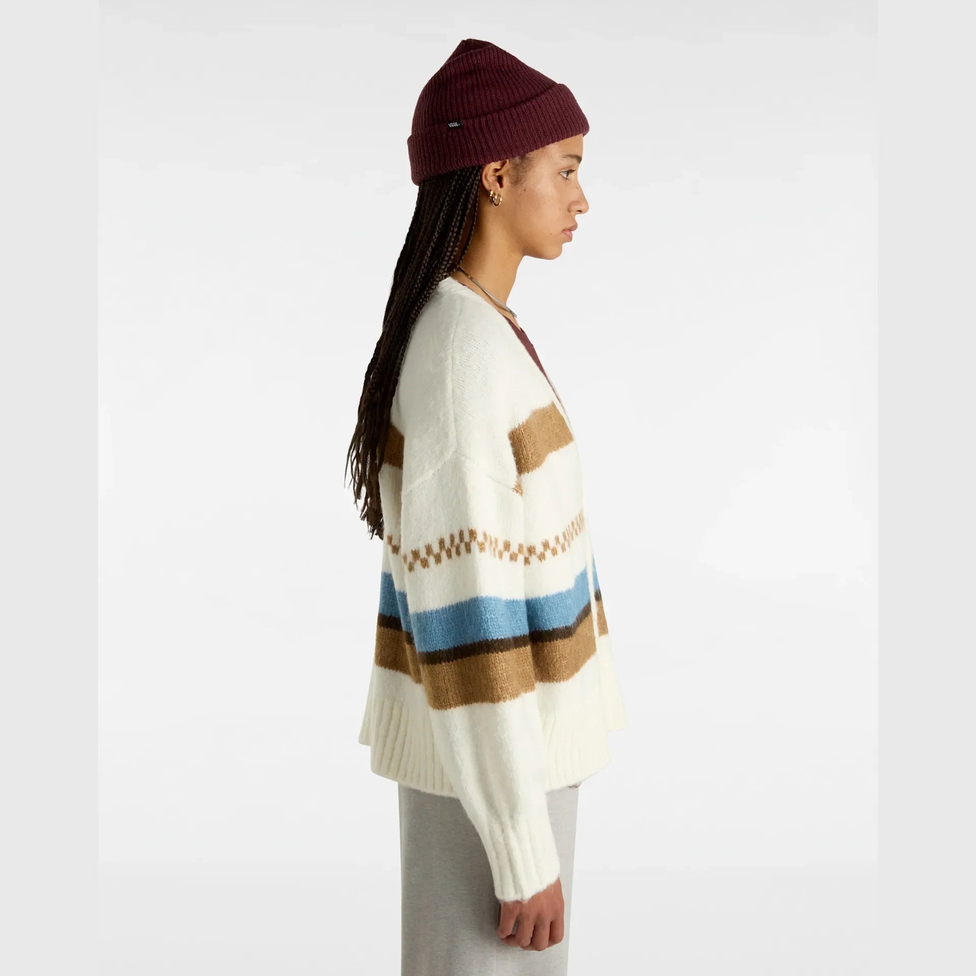 VANS Valerie Stripe Cardigan marshmallow kép 5