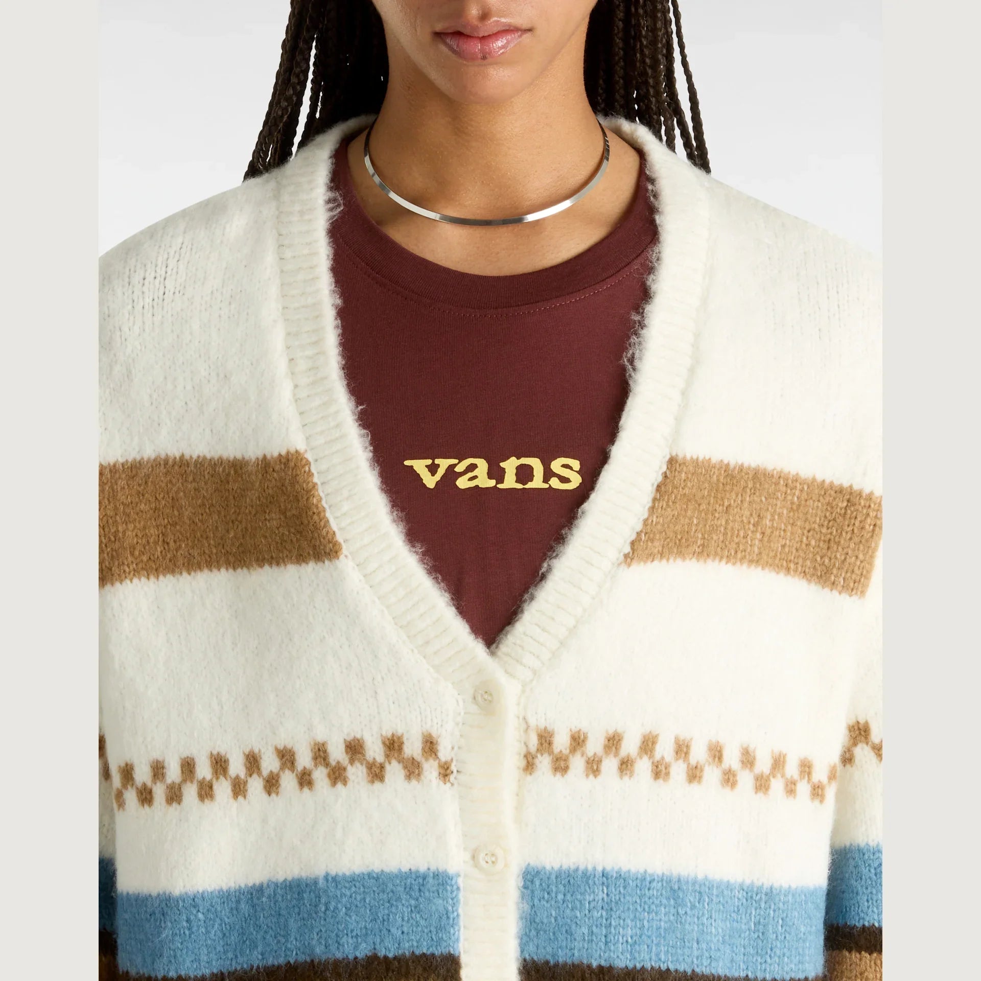 VANS Valerie Stripe Cardigan marshmallow kép 7