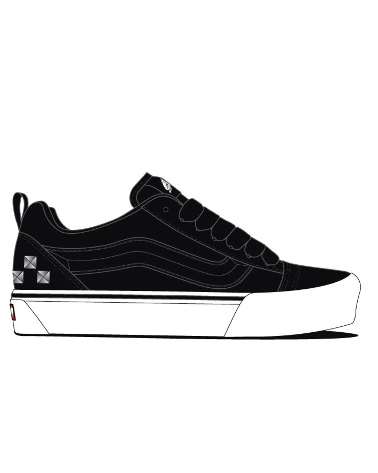 Vans Knu Skool STUDS Black/Black/Whi Cipő VN000E9XB8C1 - 1