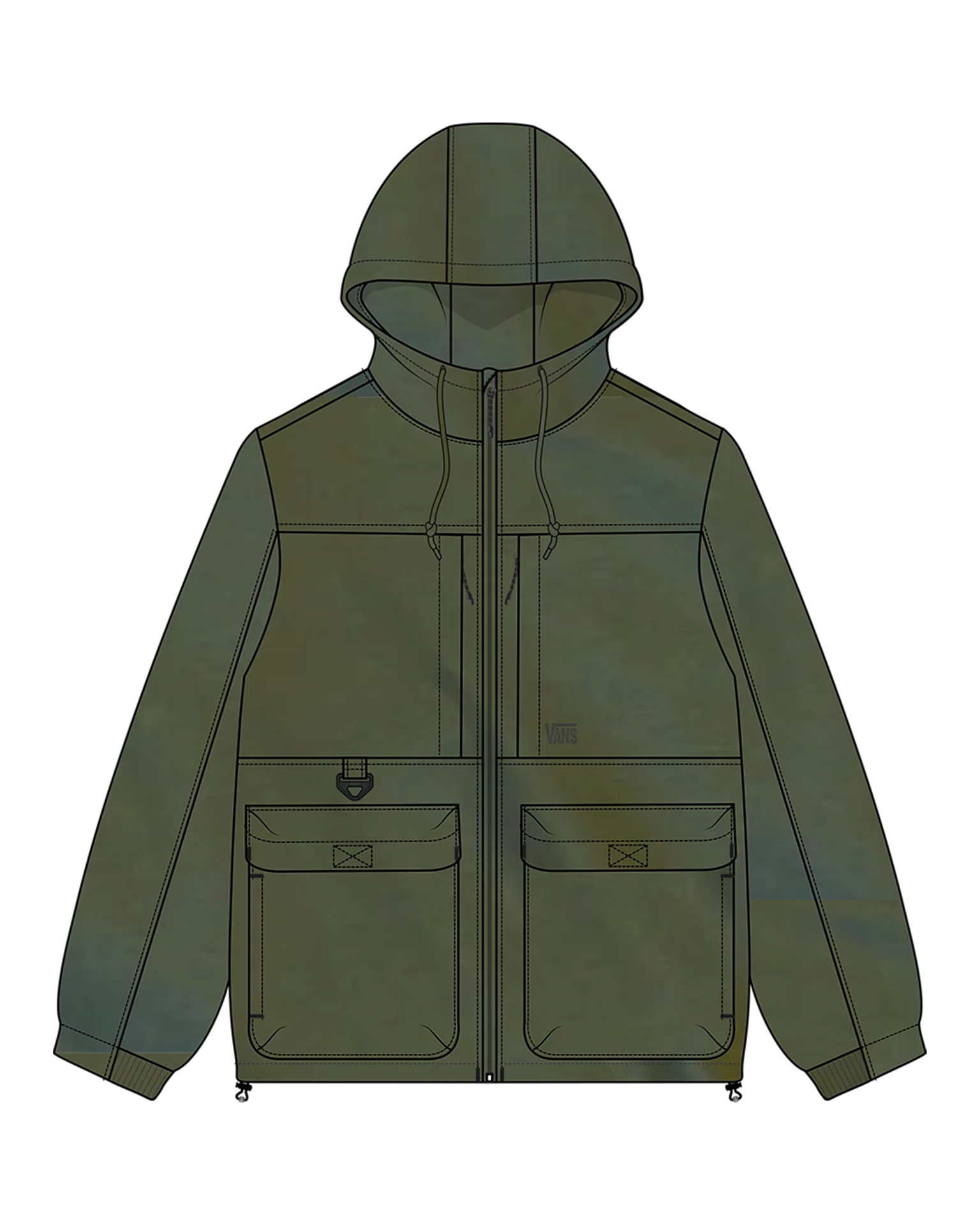 VANS MTE Spectrum Windbreaker Aged Green Kabát VN000KTAEMB1 - 1