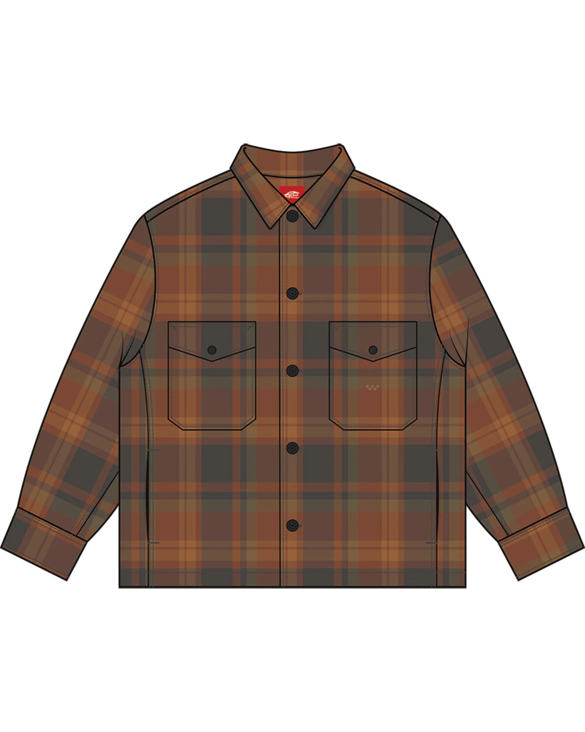 Vans Skate Plaid LS Flannel Tortoise Shell VN000PMU1RE1 - 1