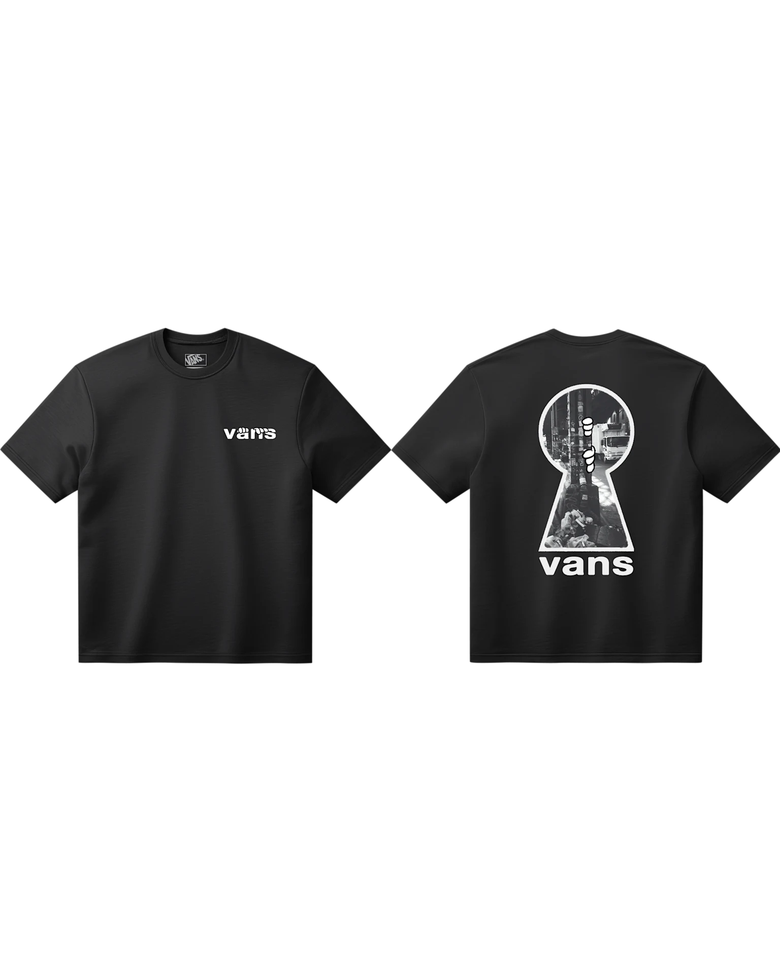 VANS KEYHOLE CLASSIC SS TEE Black Póló VN000VYFBLK1 - 1