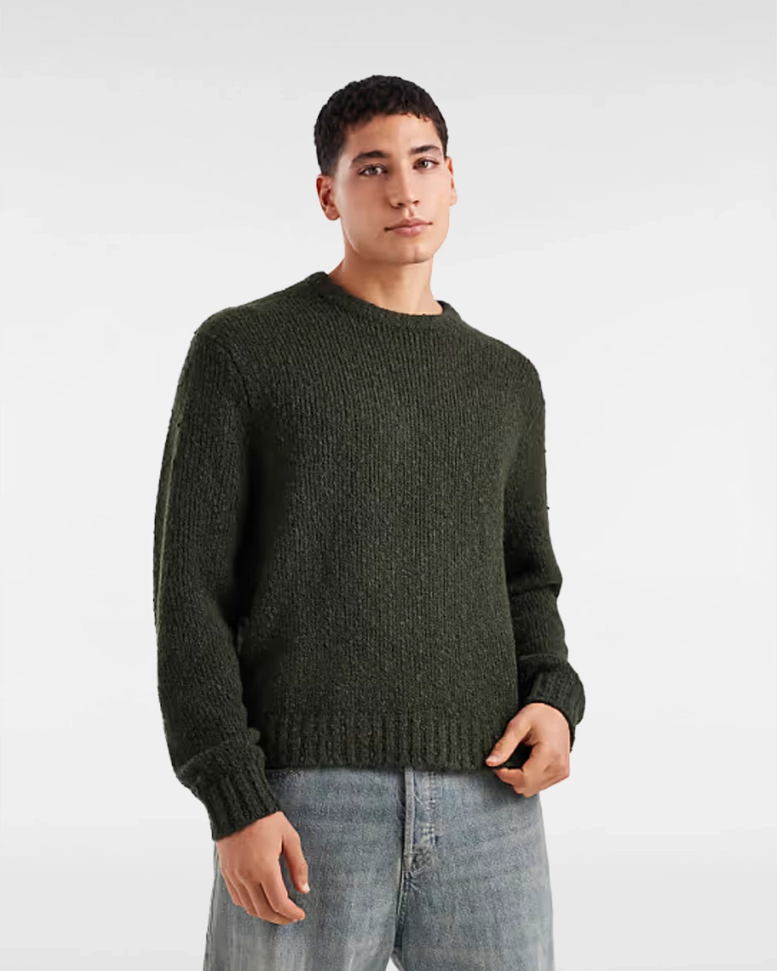 VANS Solid Crew Sweater Obsidian Fern Pulóver VN000T6DFRN1 - 1