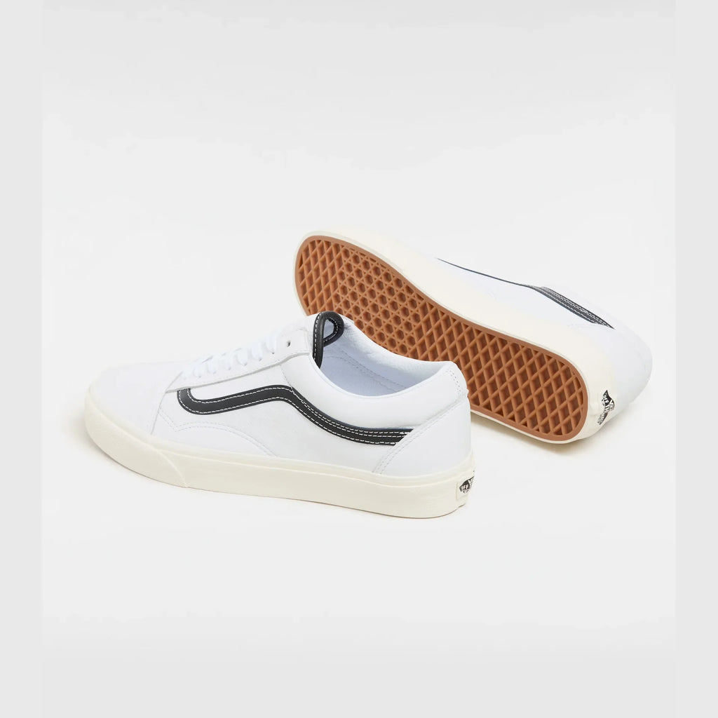 VANS UA Old Skool LEATHER WHITE/BLACK Cipő kép 3