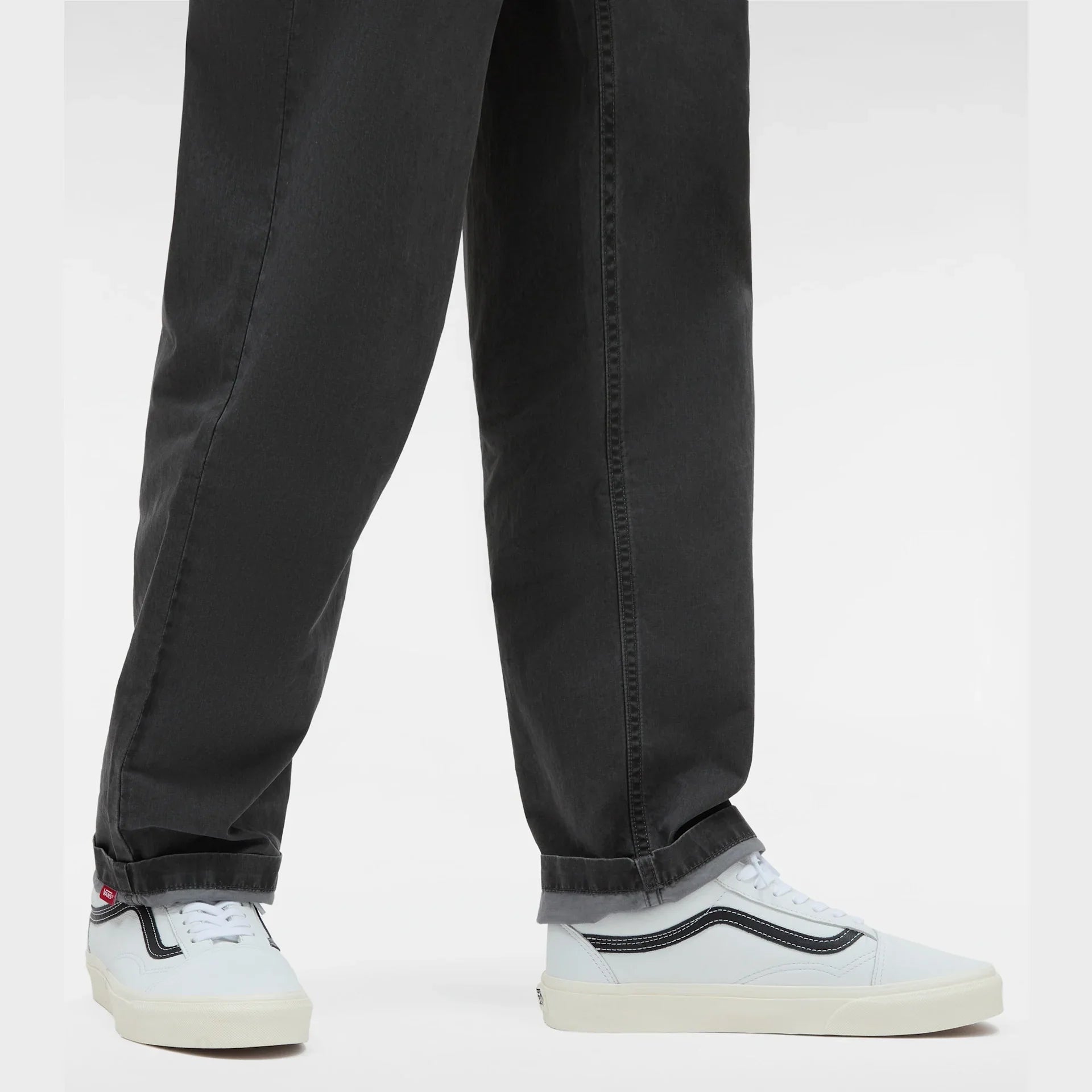 VANS UA Old Skool LEATHER WHITE/BLACK Cipő kép 5