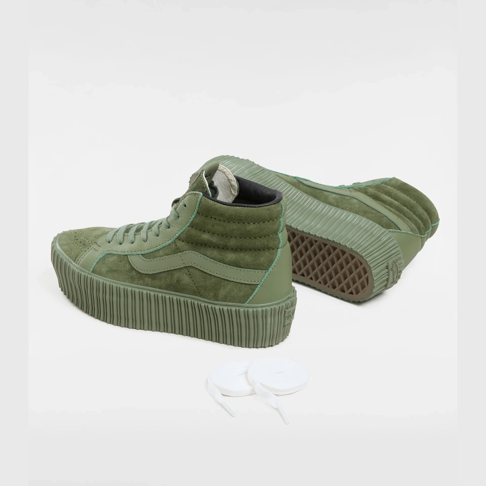 VANS Sk8-Hi Reissue 38 Platform LX SUEDE/LEATHER ARMY Cipő kép 3