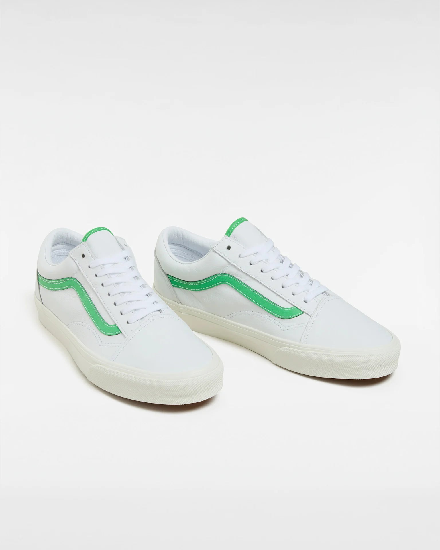 VANS Old Skool LEATHER White/Green Cipő VN000CR5WGR1 - 2