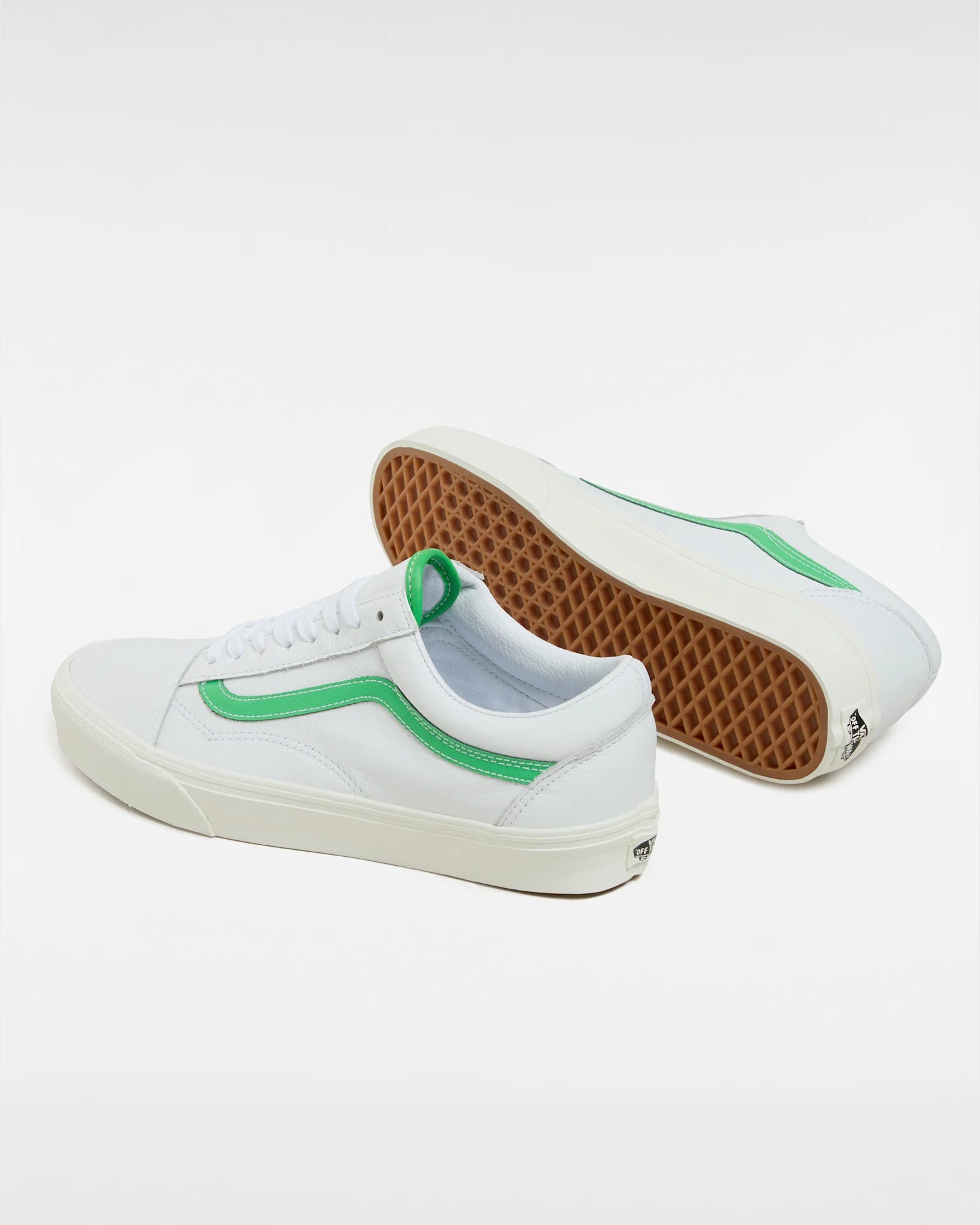 VANS Old Skool LEATHER White/Green Cipő VN000CR5WGR1 - 3
