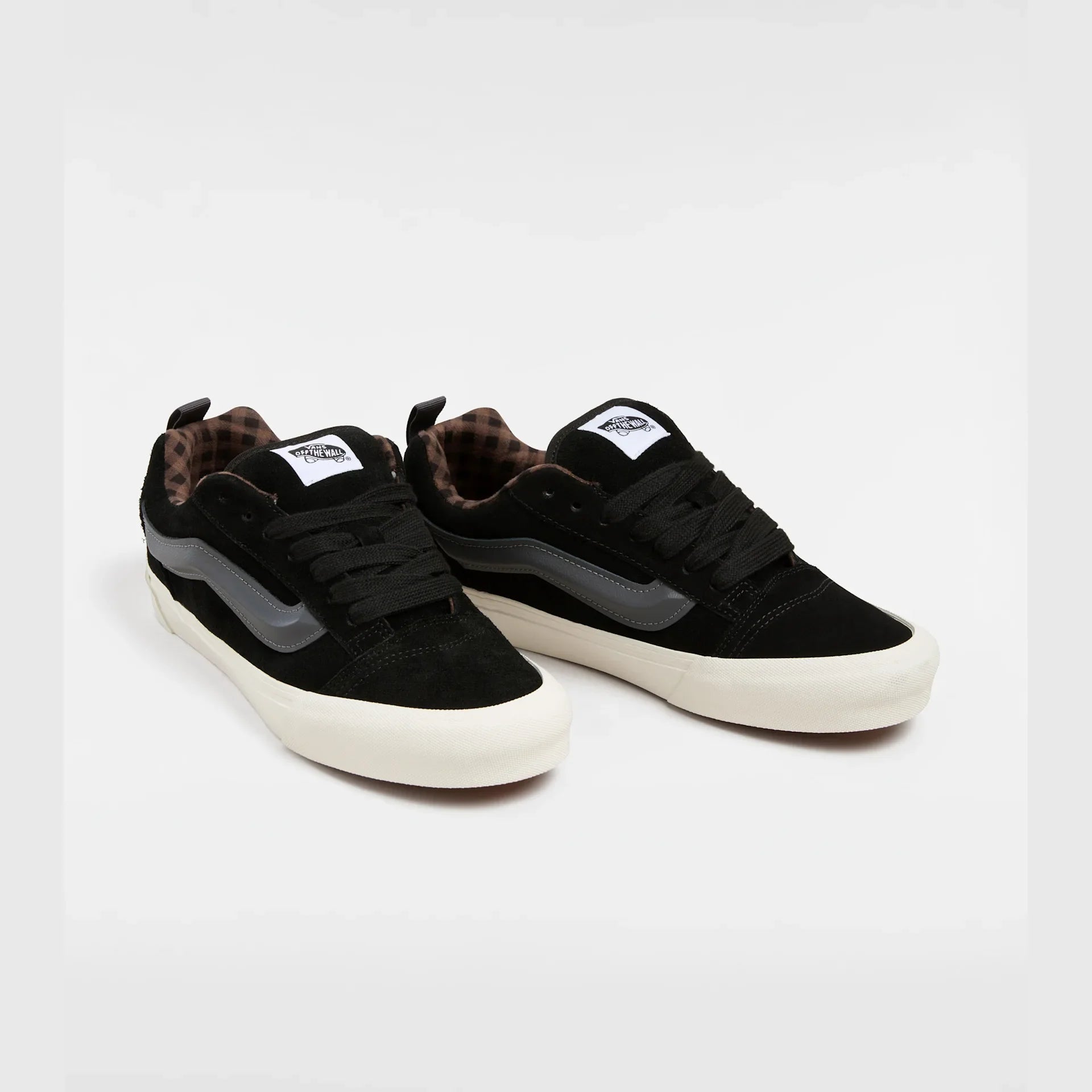 VANS Knu Skool PIG SUEDE PLAID GRAY/BLACK Cipő kép 2