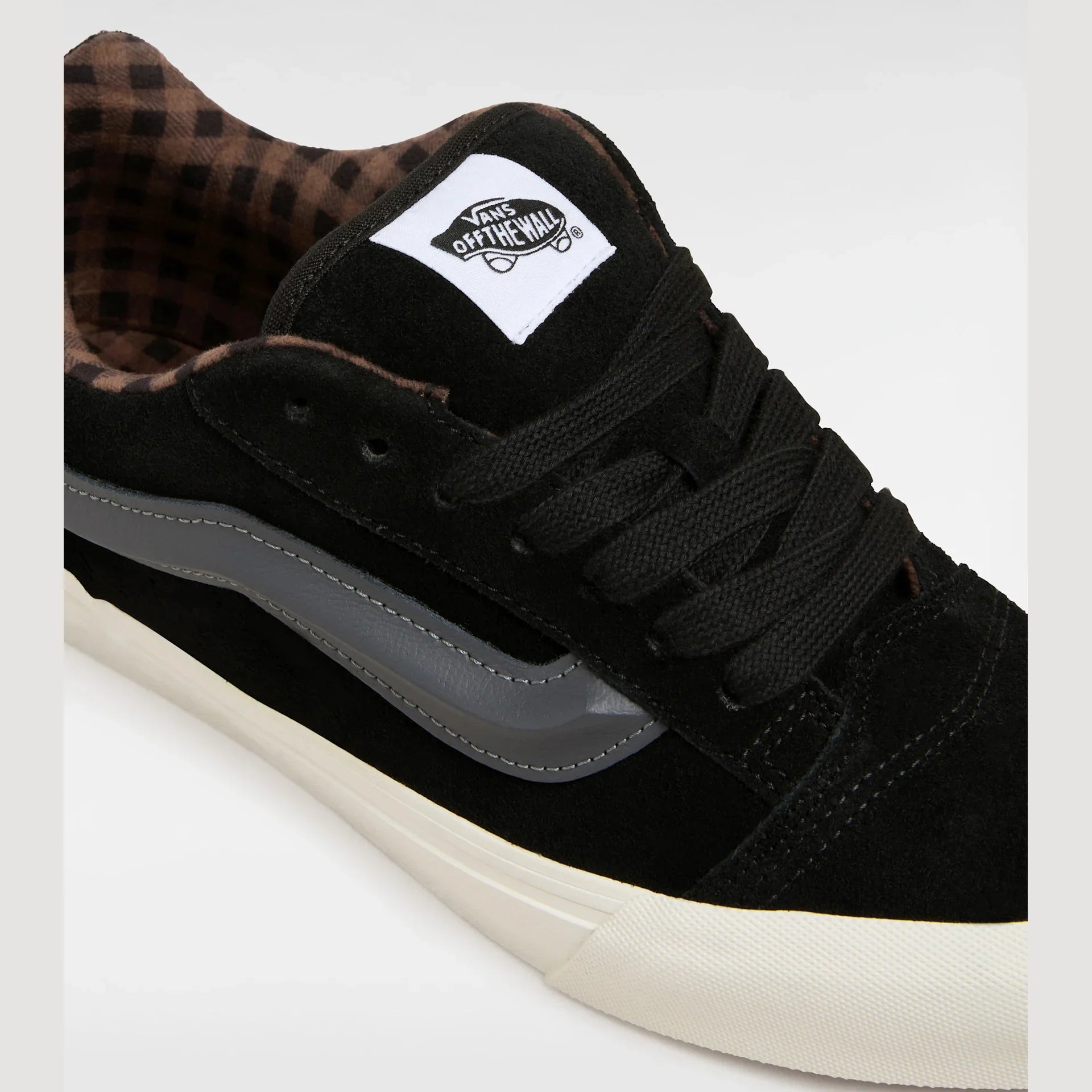 VANS Knu Skool PIG SUEDE PLAID GRAY/BLACK Cipő kép 4