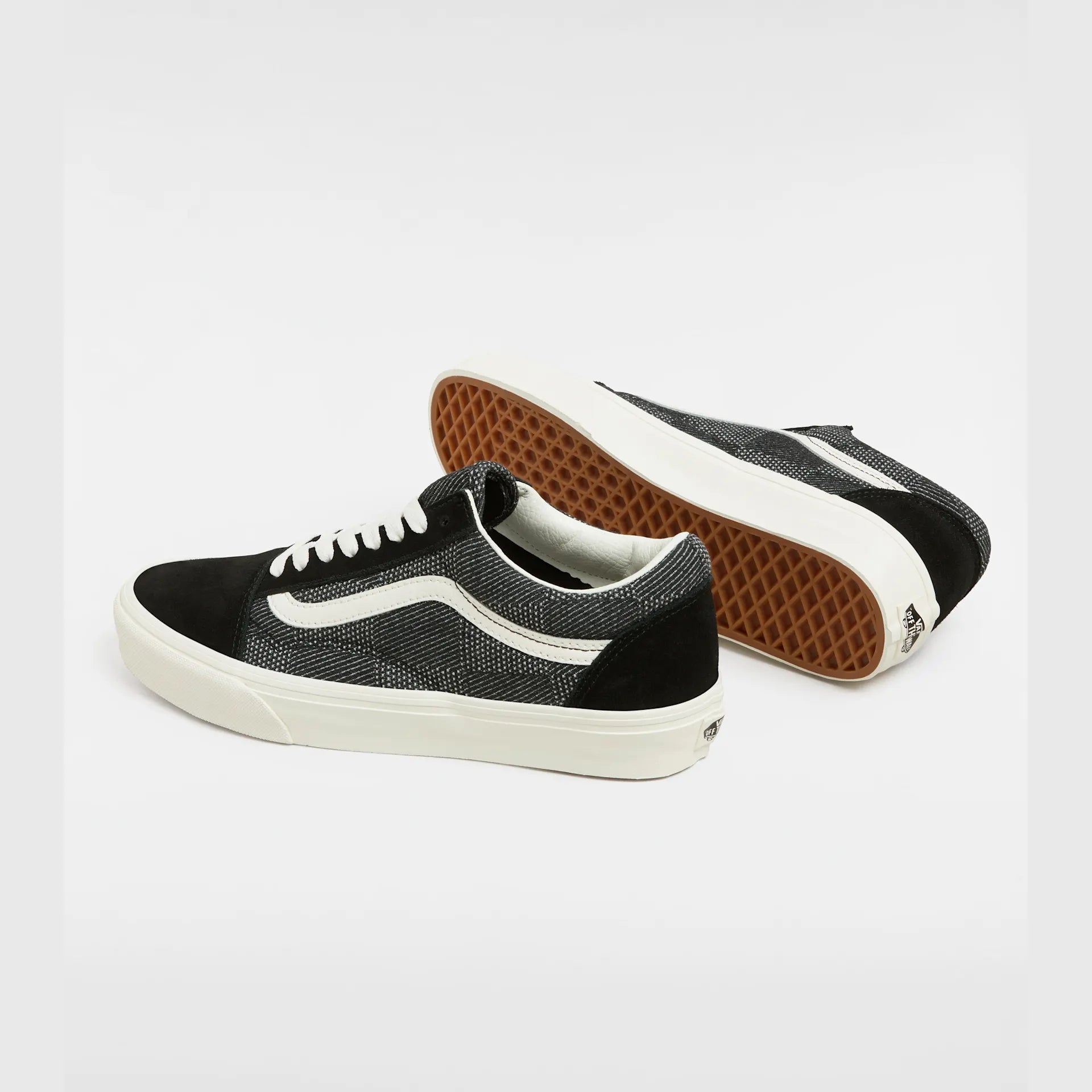 VANS Old Skool DENIM CHECK BLACK Cipő kép 3