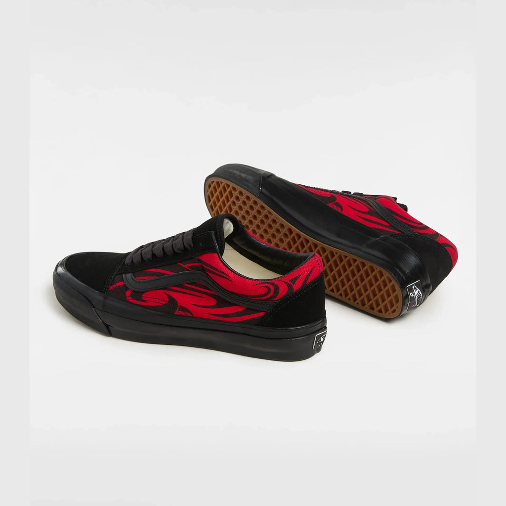 VANS LX Old Skool Y2K Flame BLACK/RED Cipő kép 4