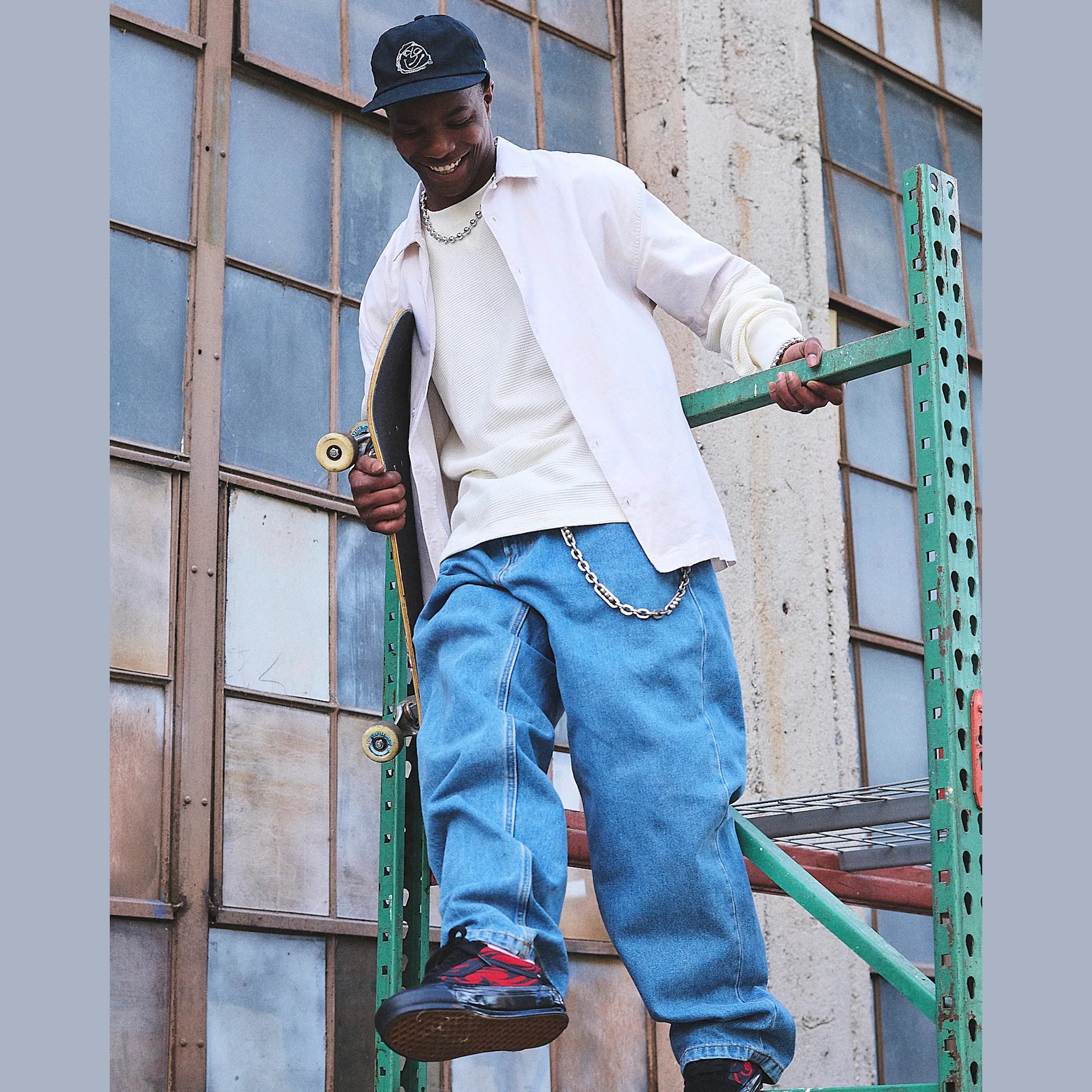 VANS LX Old Skool Y2K Flame BLACK/RED Cipő kép 7