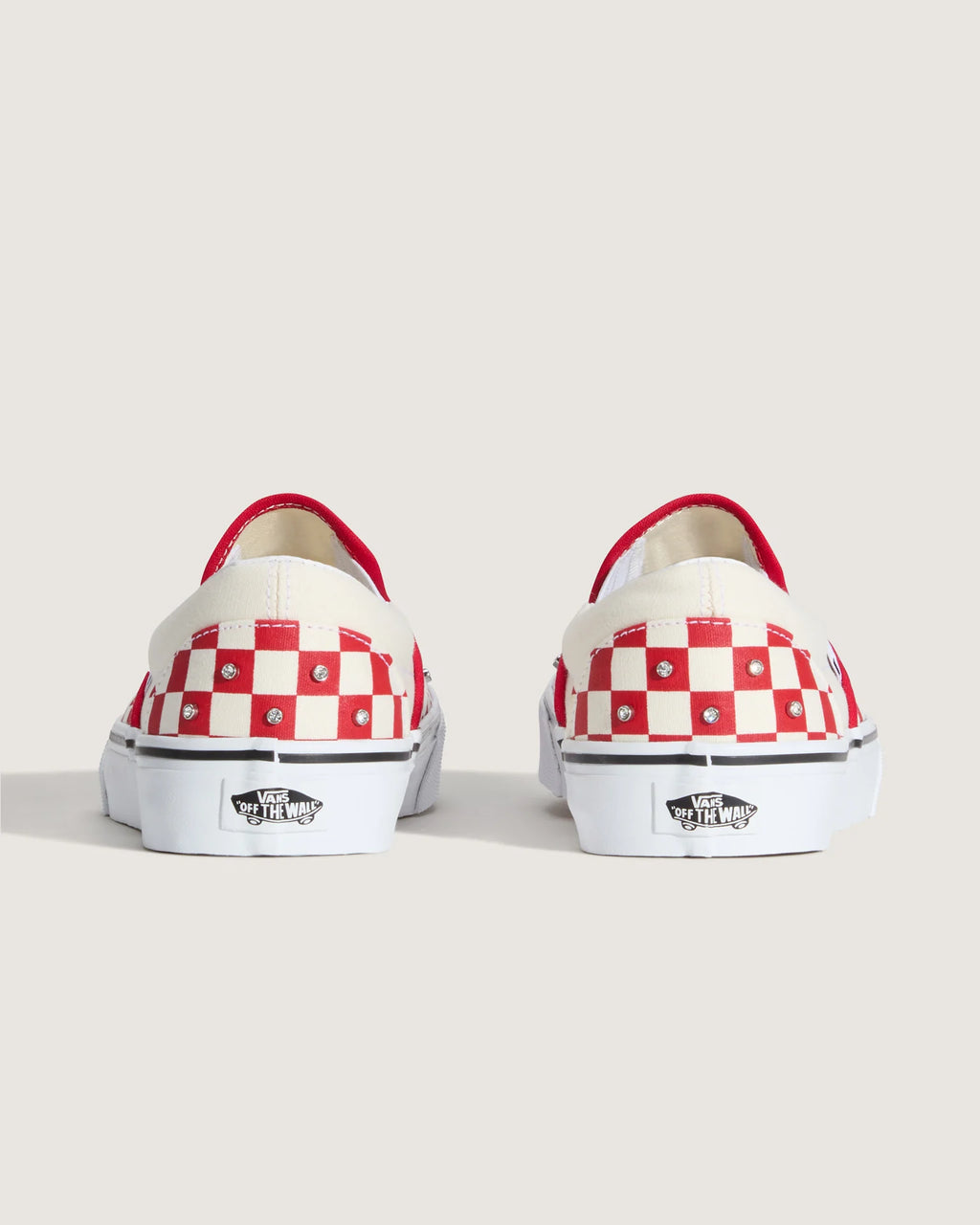 VANS Classic Slip-On CHECKERBOARD RHINESTONE RACING RED Cipő VN000D6YIZQ1 - 4