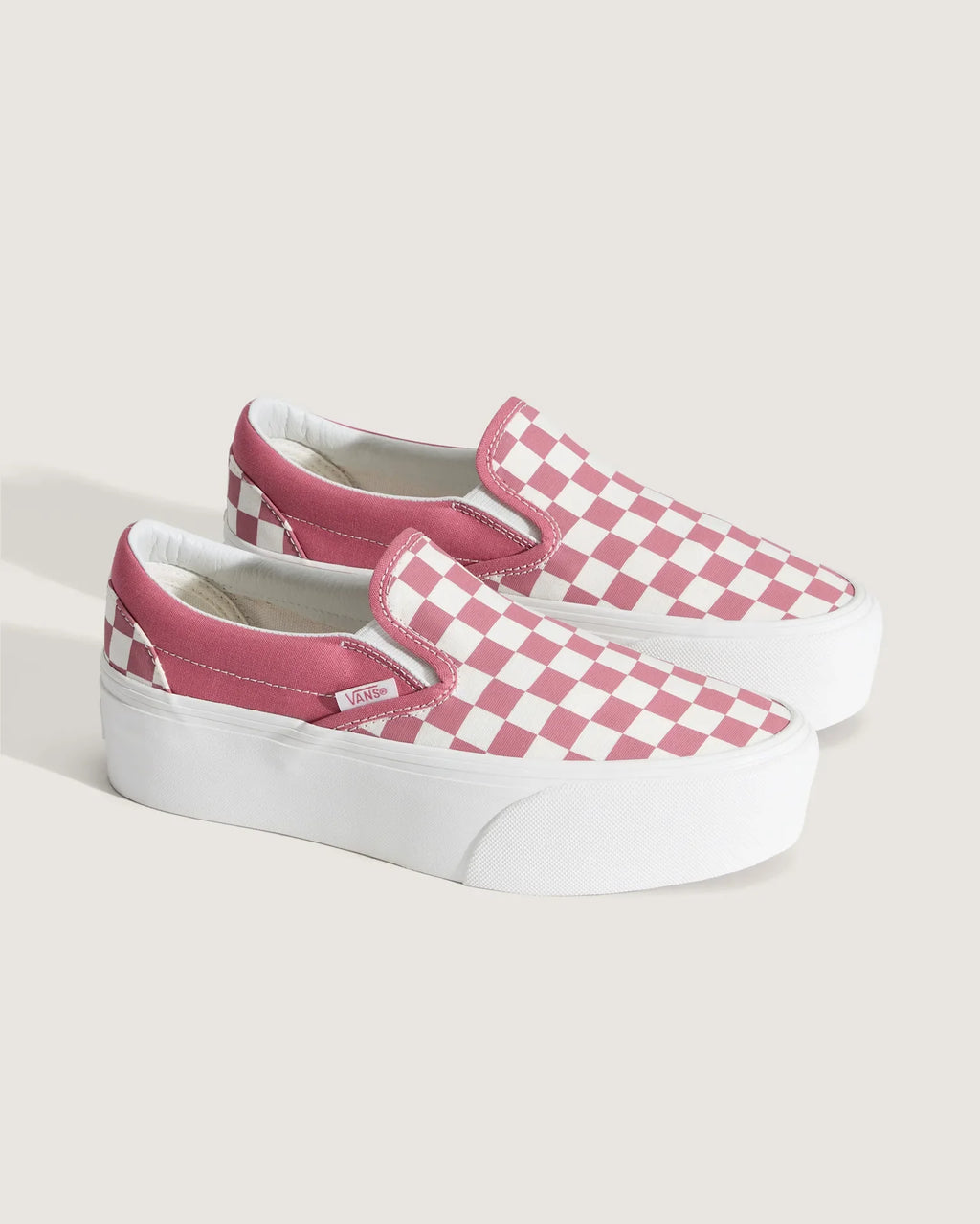 VANS Classic Slip-On Stackform CHECKERBOARD Mauvewood/Marshmallow VN000E8CGMX1 - 2