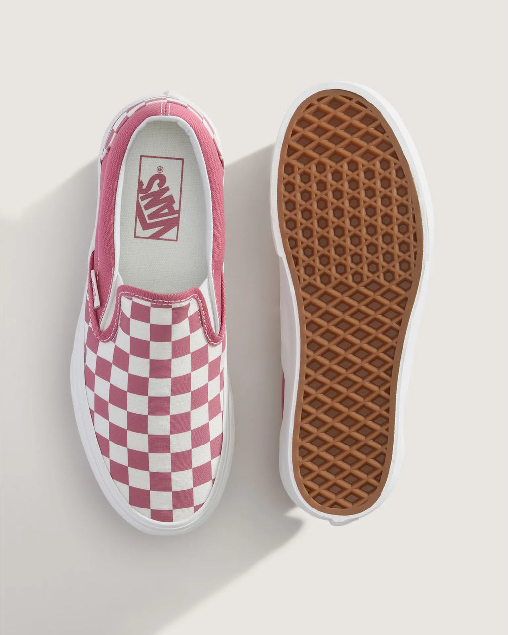 VANS Classic Slip-On Stackform CHECKERBOARD Mauvewood/Marshmallow VN000E8CGMX1 - 3