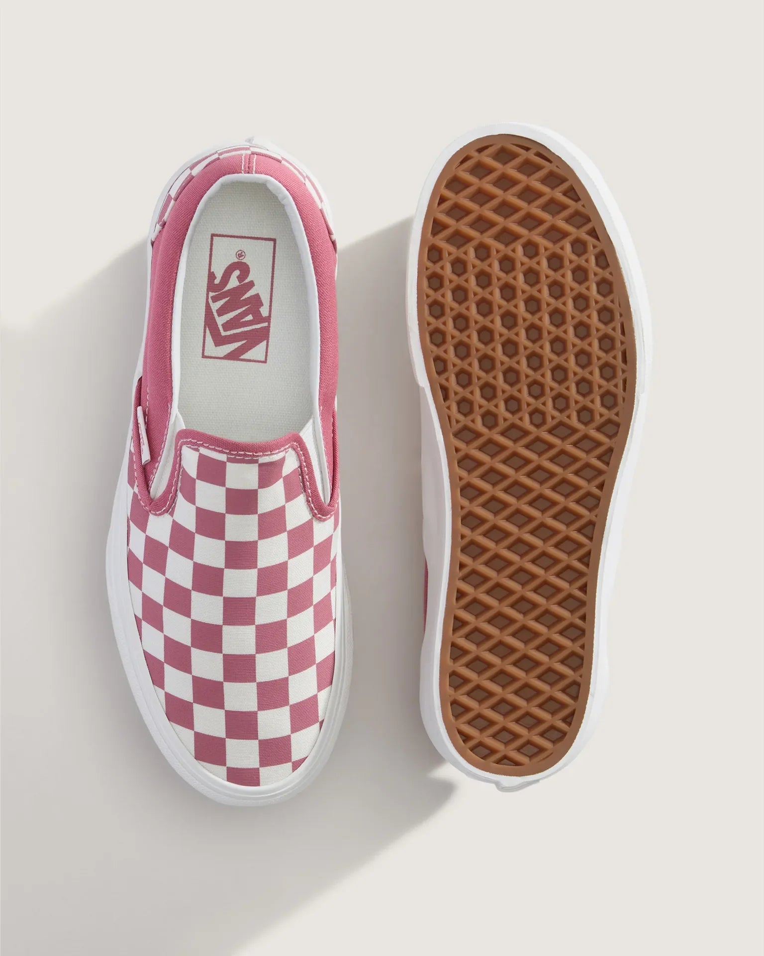VANS Classic Slip-On Stackform CHECKERBOARD Mauvewood/Marshmallow VN000E8CGMX1 - 3