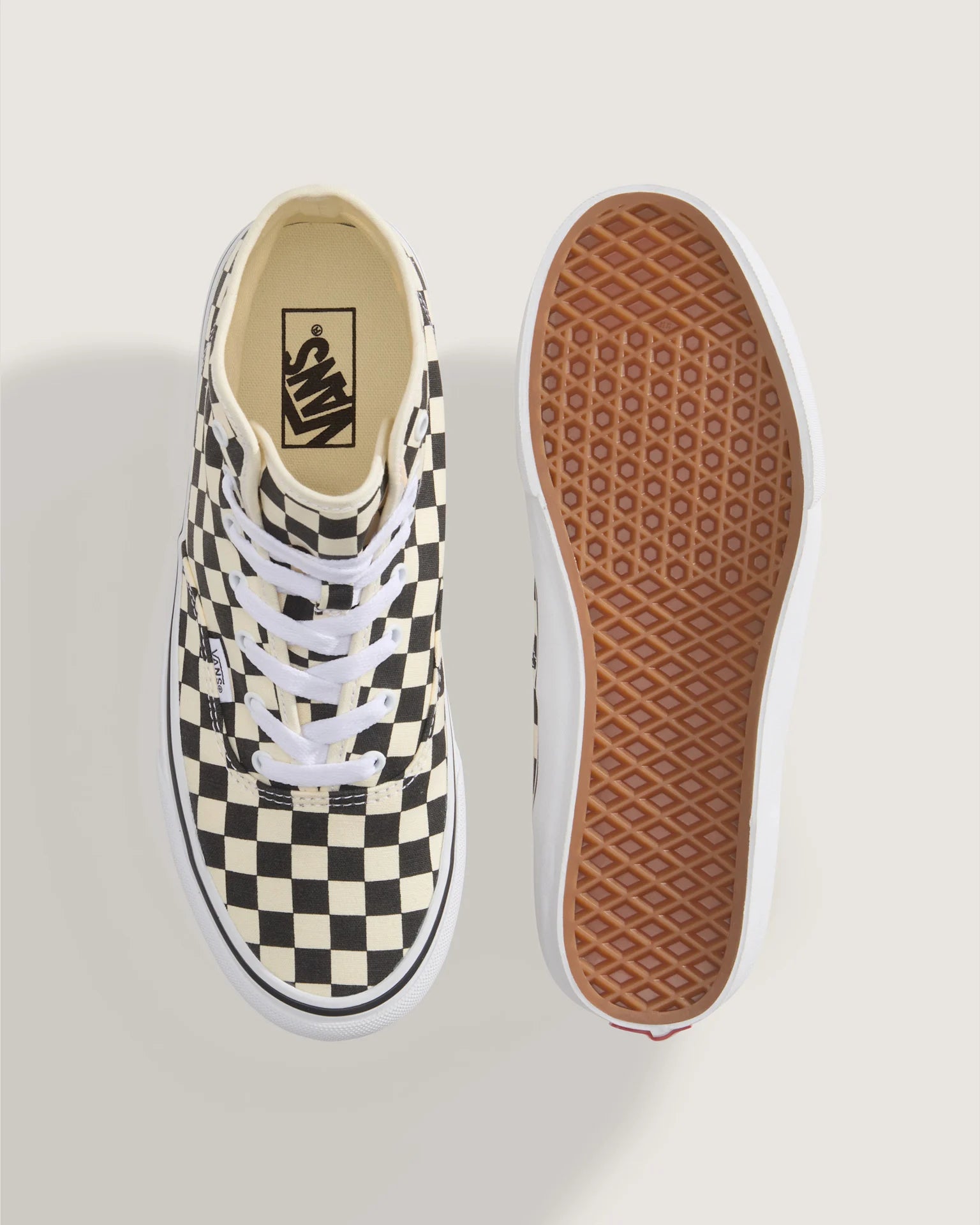 Vans Authentic Hi 2.0 CHECKERBOARD Black/True Whit Cipő VN000E8HBMW1 - 3