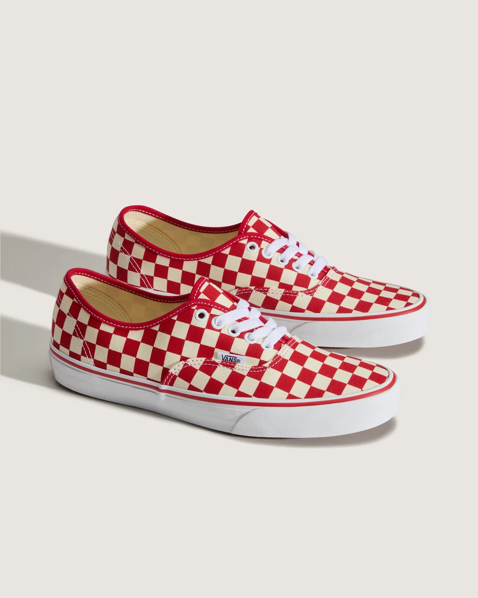 VANS Authentic PRIMARY CHECK RACING RED/WHITE Cipő VN000EGAR301 - 2