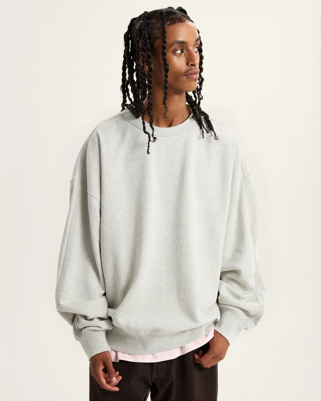 VANS LX Premium Crew Fleece ASH HEATHER Pulóver VN000GBWRKZ1 - 3