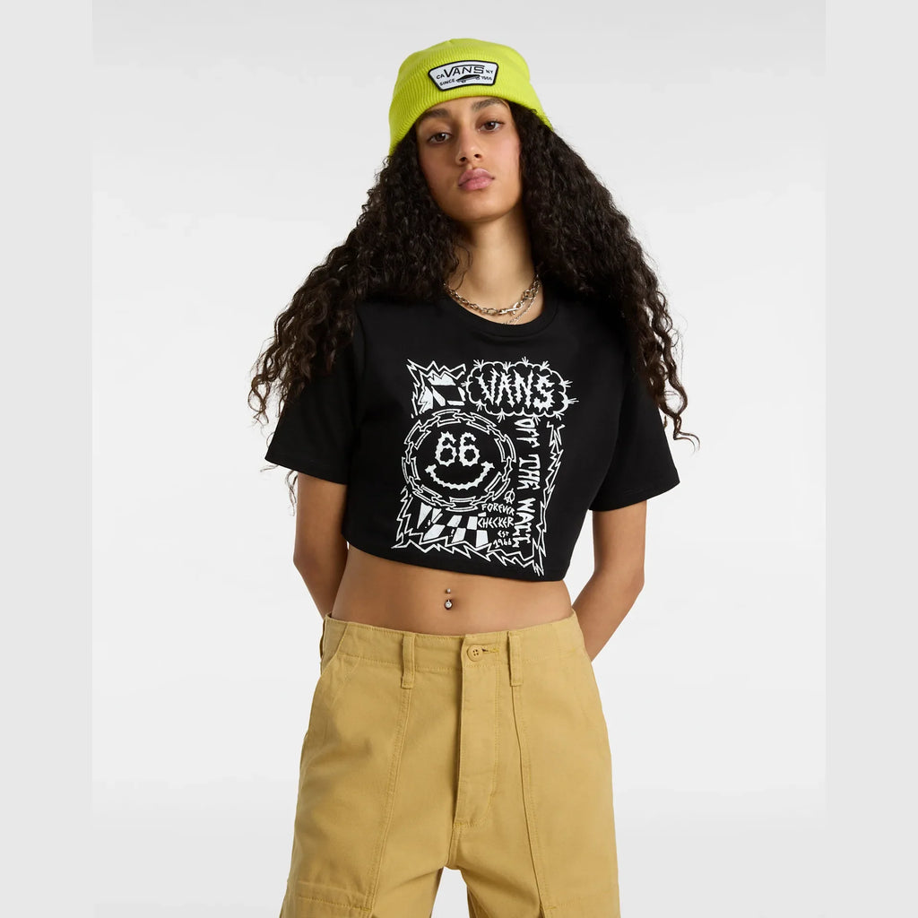 VANS FOREVER CHECKER CREW CROP II Black kép 3