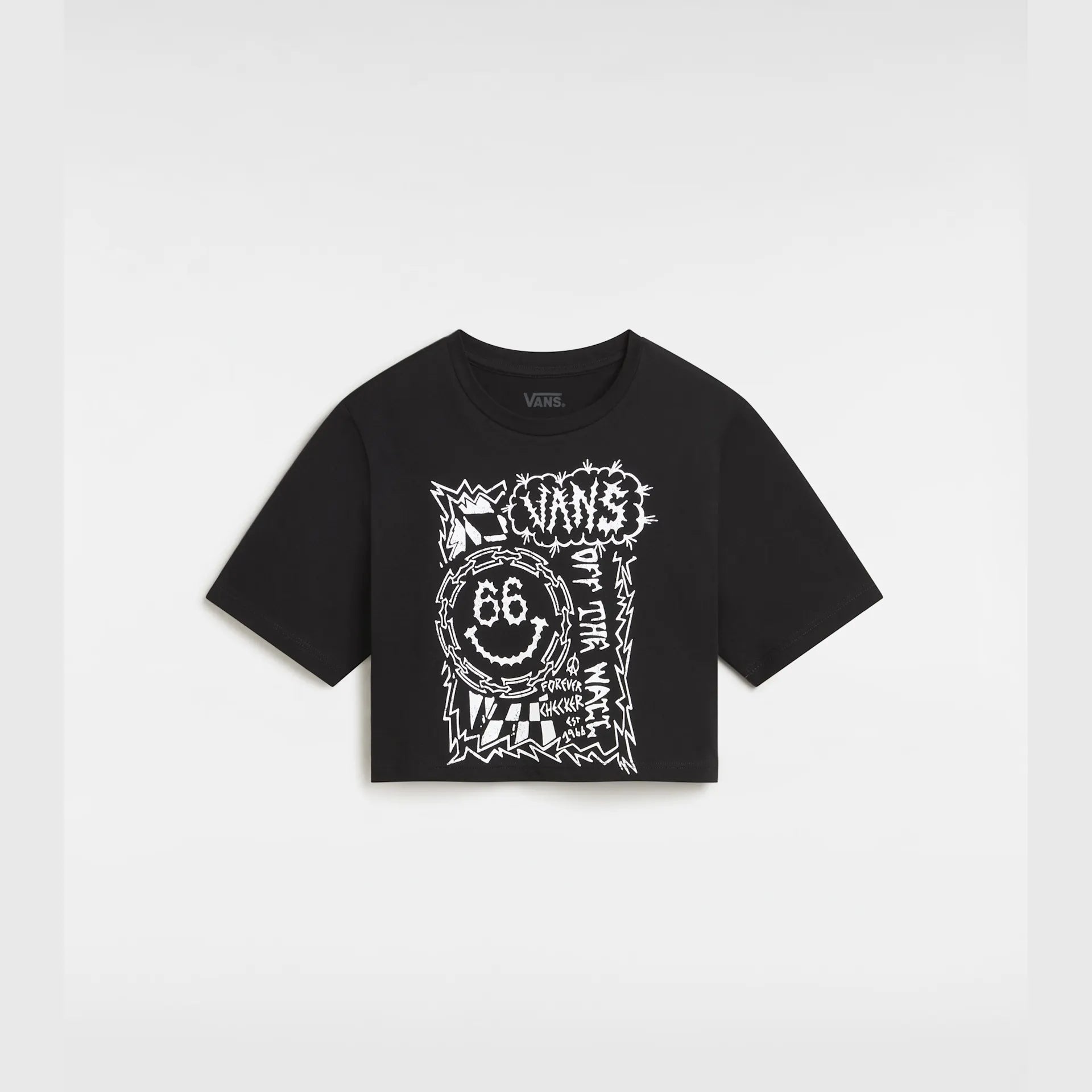 VANS FOREVER CHECKER CREW CROP II Black kép 1