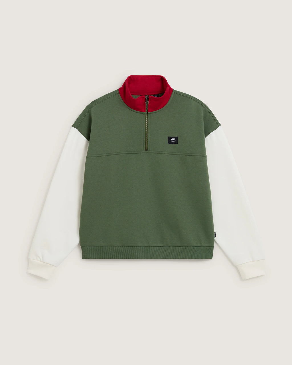 VANS COLORBLOCK HALF ZIP MOC Pine Forest Pulóver VN000H2AEN61 - 1