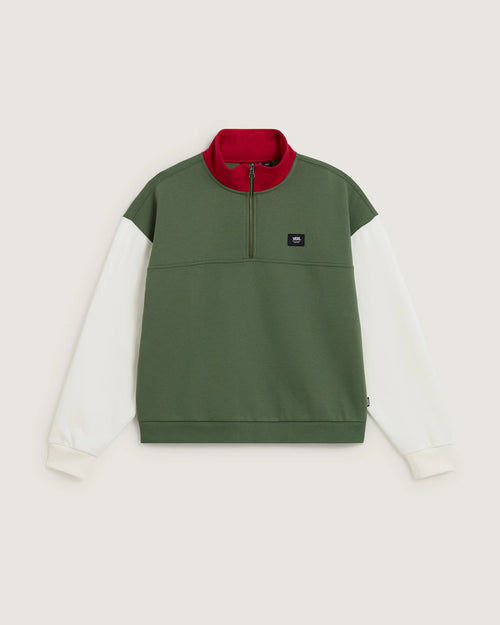 VANS COLORBLOCK HALF ZIP MOC Pine Forest Pulóver VN000H2AEN61 - 1