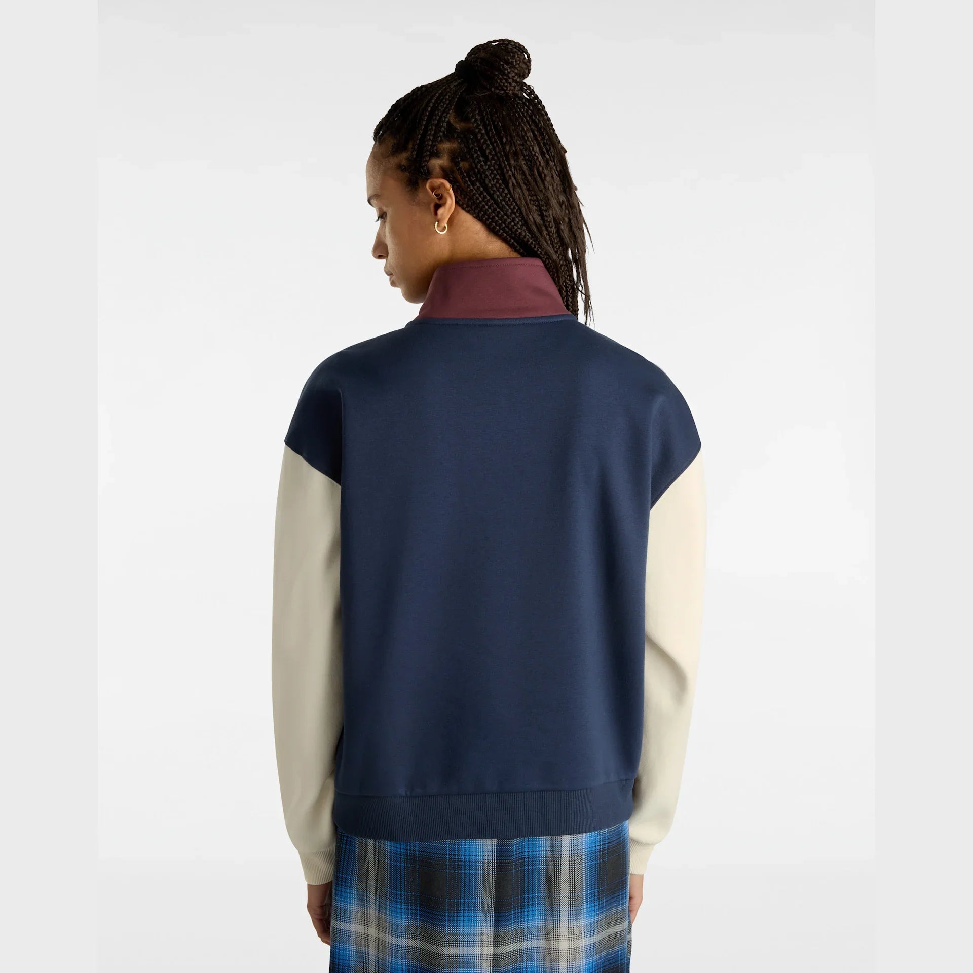 VANS COLORBLOCK HALF ZIP MOCK DRESS BLUES/PORT ROYALE kép 4