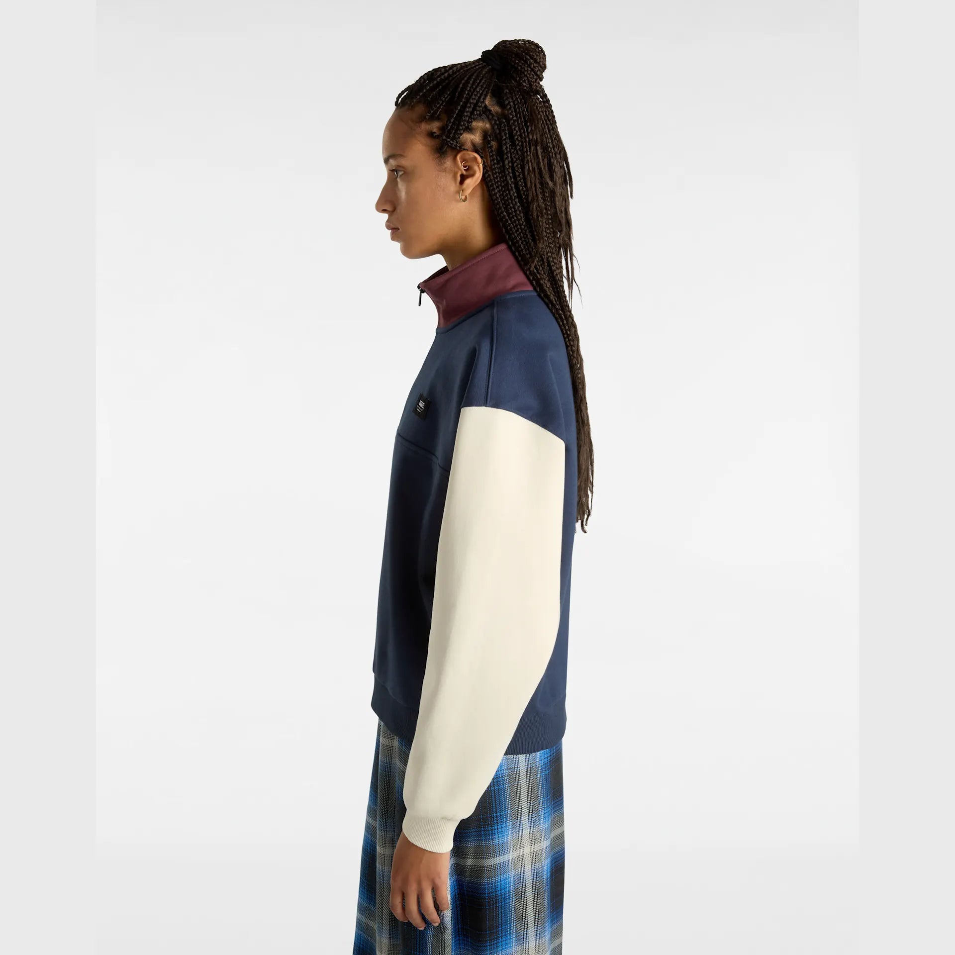 VANS COLORBLOCK HALF ZIP MOCK DRESS BLUES/PORT ROYALE kép 5
