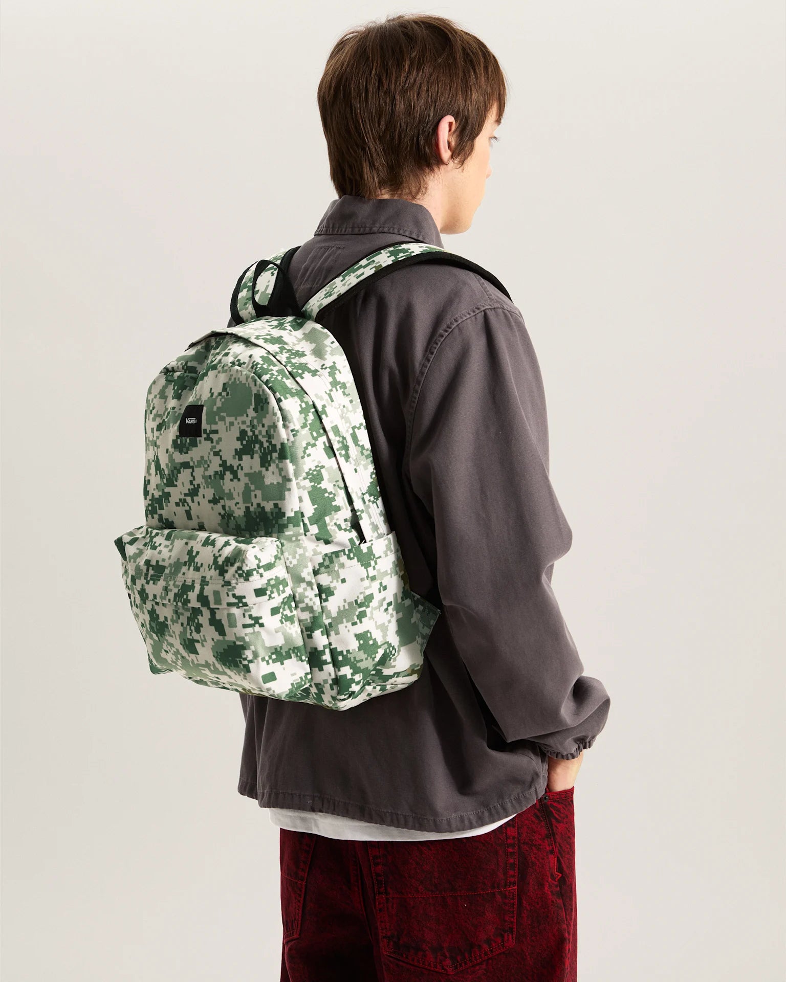 VANS Old Skool Backpack Neutral Olive/Marshmallow Hátizsák VN000H4WGCY1 - 8