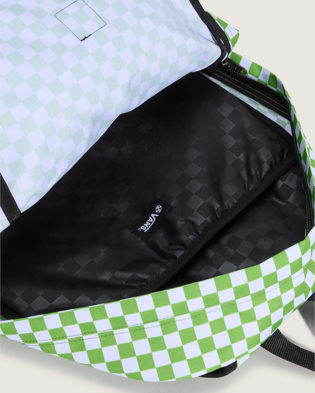 VANS Old Skool Check Backpack CHECKERBOARD Lime Burst Hátizsák VN000H4XFPB1 - 6