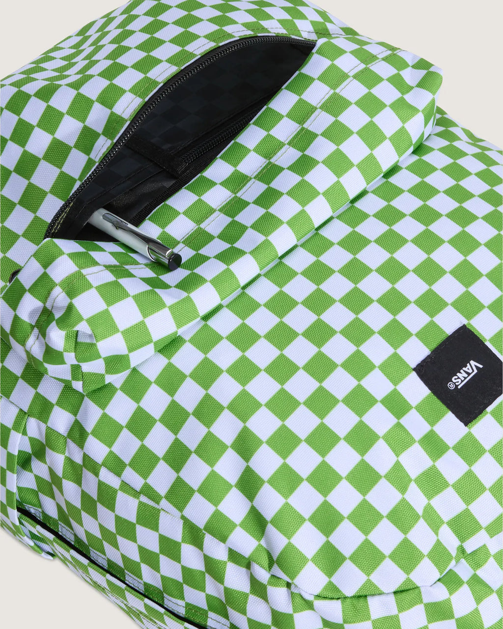 VANS Old Skool Check Backpack CHECKERBOARD Lime Burst Hátizsák VN000H4XFPB1 - 7