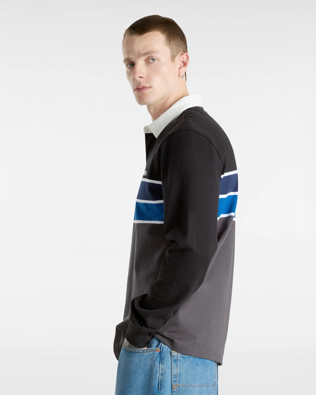 VANS Harrison Rugby LS Knit BLACK/ASPHALT Ing VN000HDZKOU1 - 5