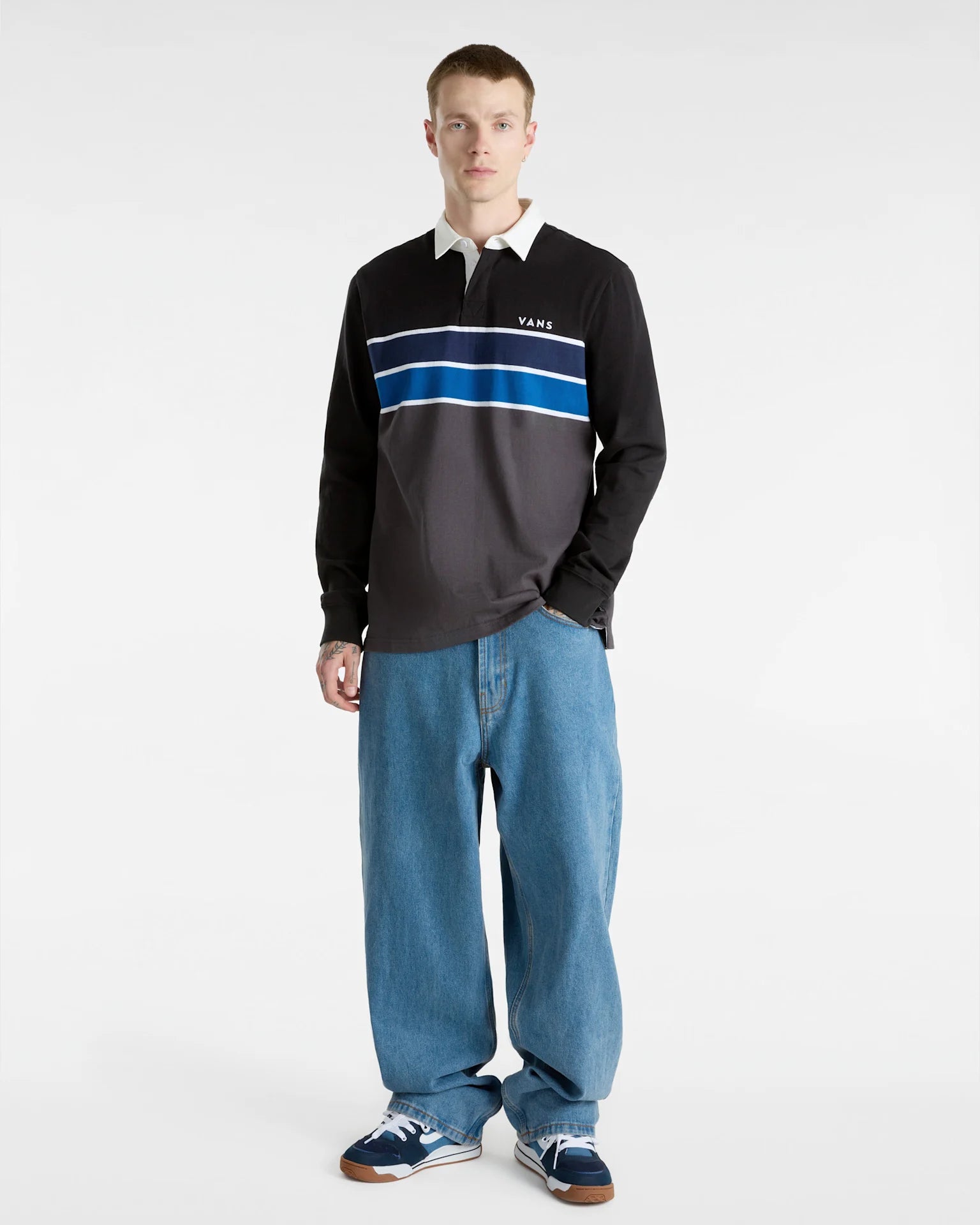 VANS Harrison Rugby LS Knit BLACK/ASPHALT Ing VN000HDZKOU1 - 6