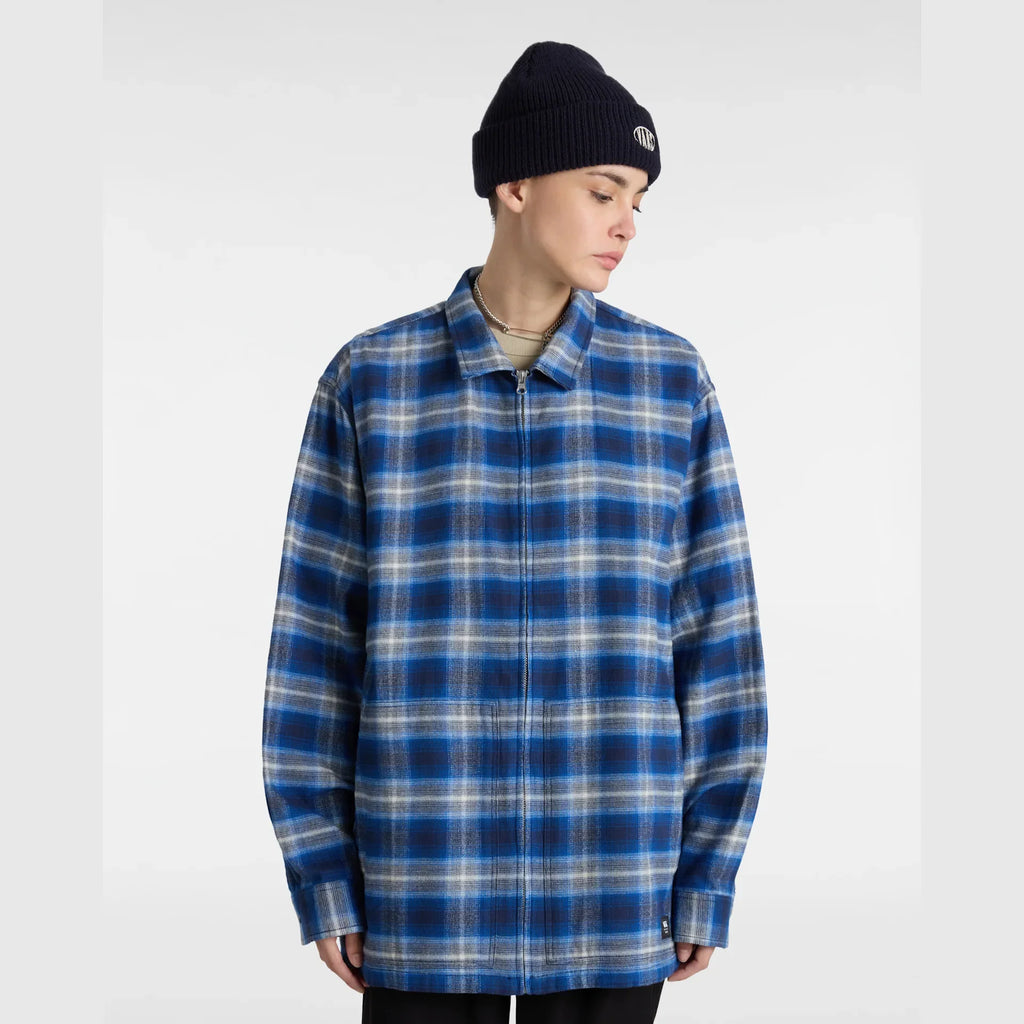 VANS MONTWOOD ZIP FLANNEL DRESS BLUES/TRUE BLUE kép 6