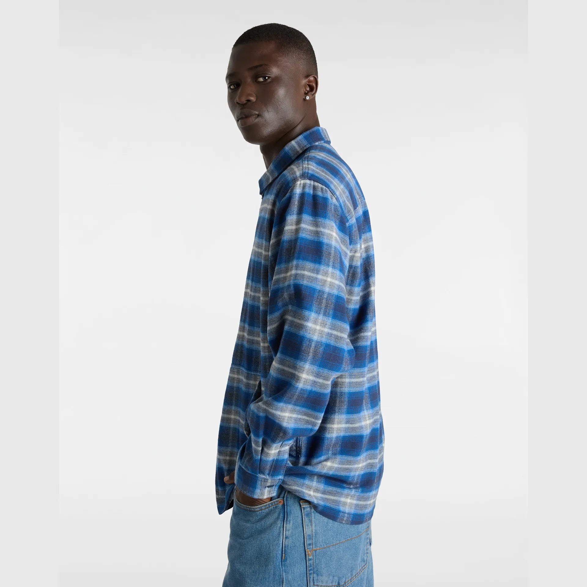 VANS MONTWOOD ZIP FLANNEL DRESS BLUES/TRUE BLUE kép 9