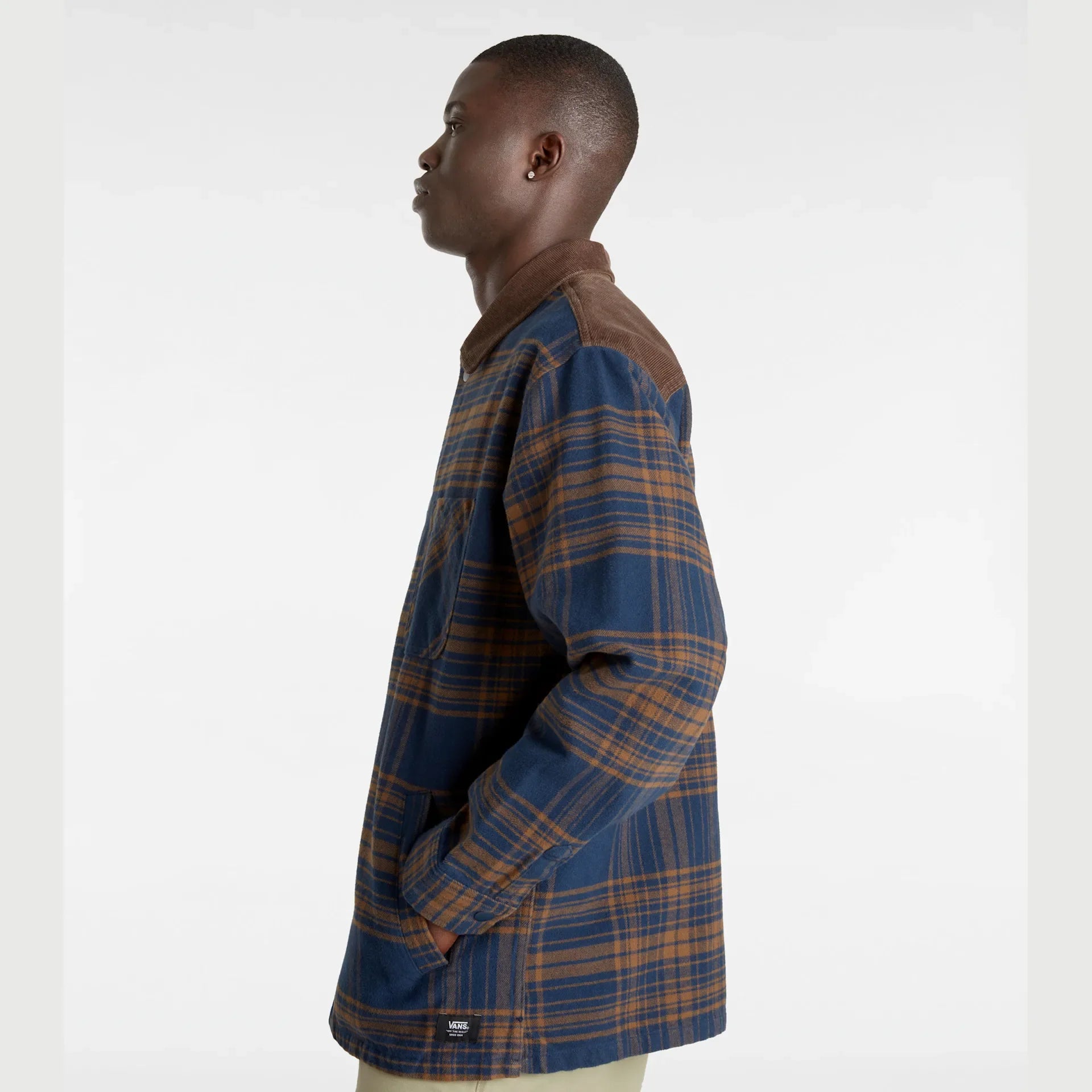 VANS Nelson Heavyweight Shacket DRESS BLUES/SEPIA kép 5