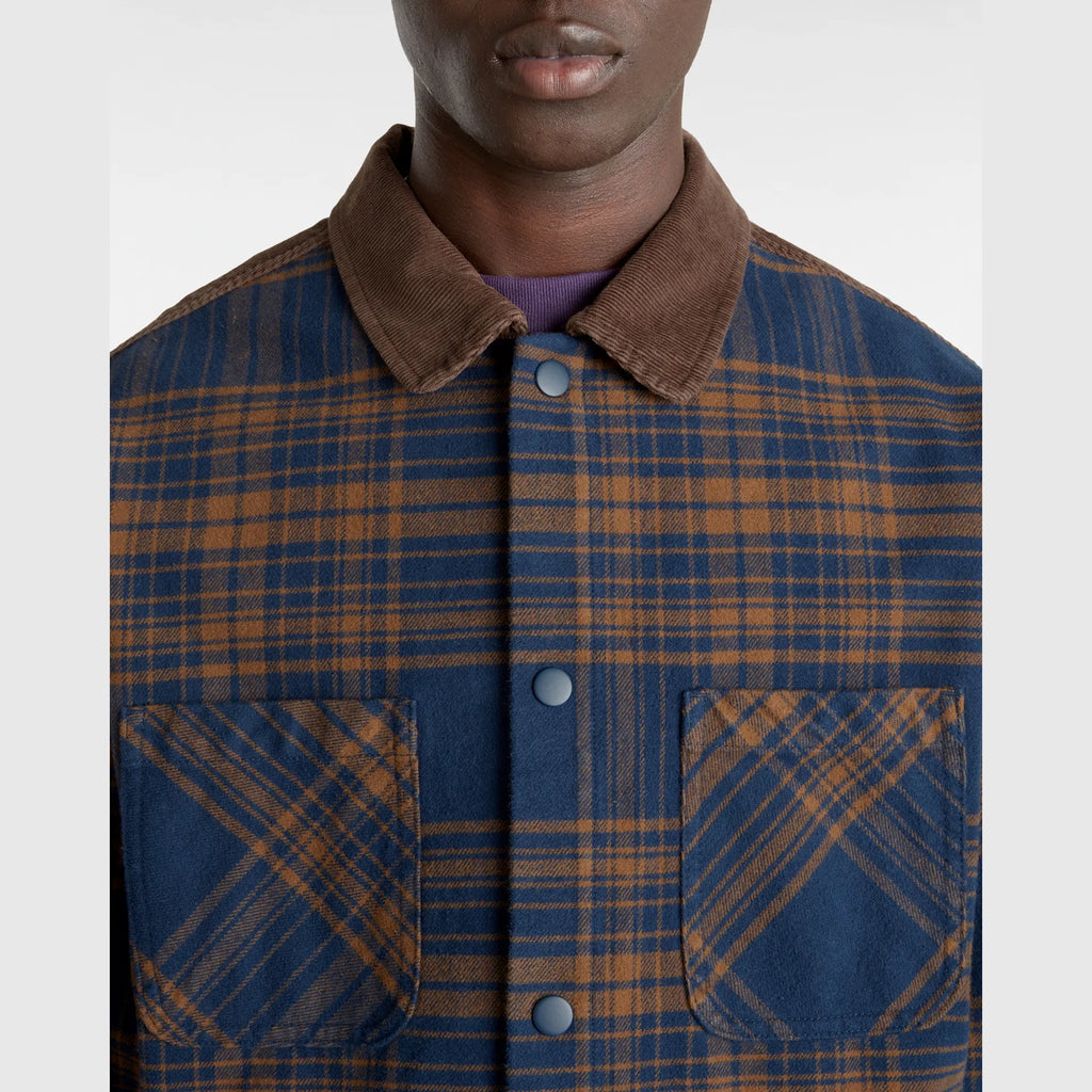 VANS Nelson Heavyweight Shacket DRESS BLUES/SEPIA kép 7