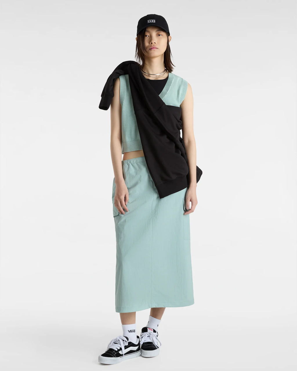 VANS Syd Sweater Vest GRAY MIST Mellény VN000HQ3M8I1 - 5