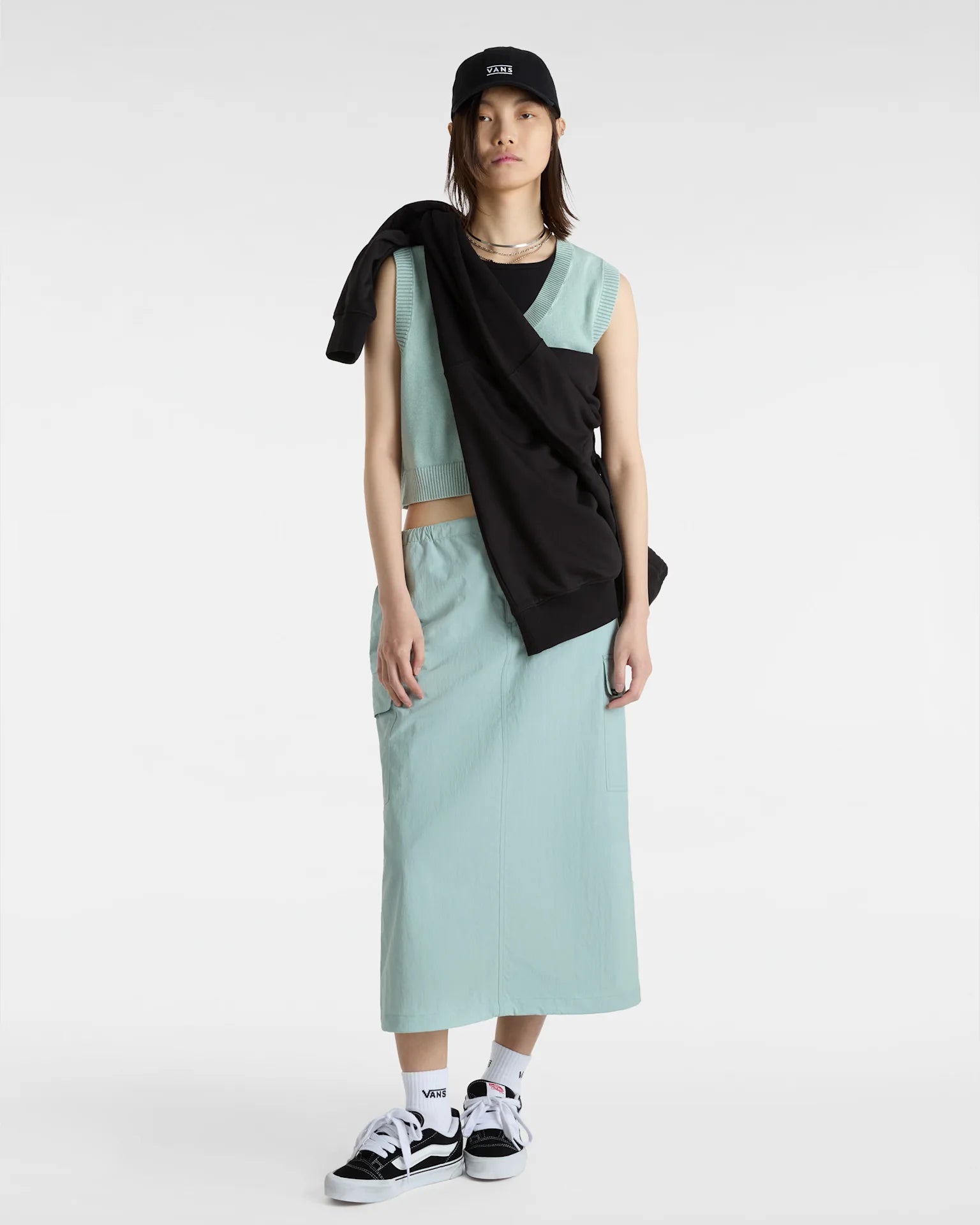 VANS Syd Sweater Vest GRAY MIST Mellény VN000HQ3M8I1 - 5