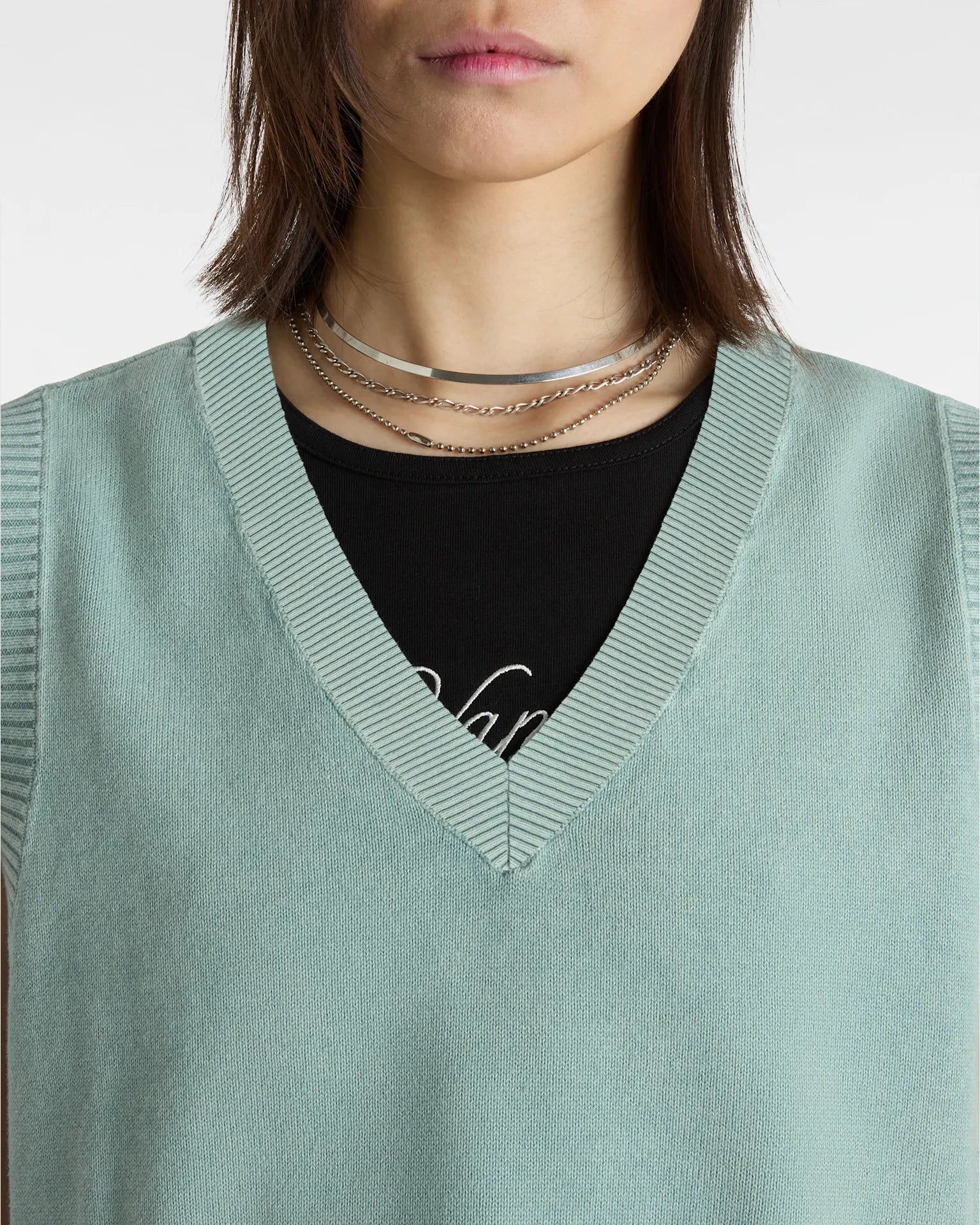 VANS Syd Sweater Vest GRAY MIST Mellény VN000HQ3M8I1 - 6