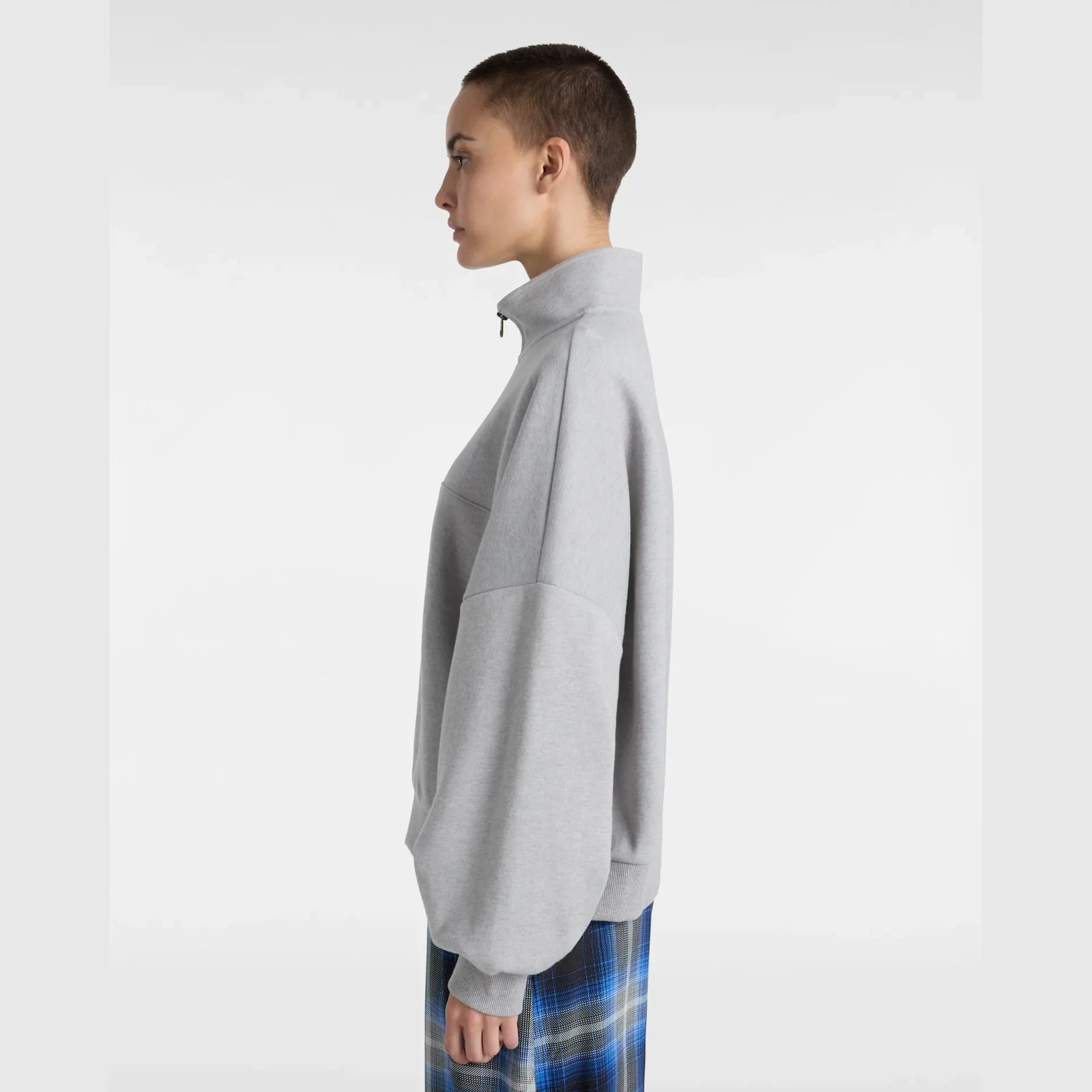 VANS ELEVATED DOUBLE KNIT LOOSE MOCK NECK Cement Heather kép 5