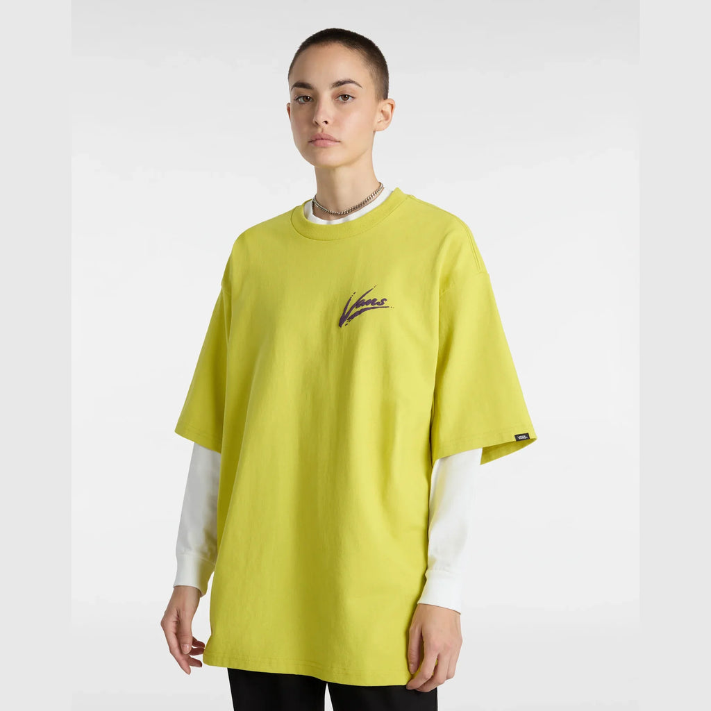 VANS Brush Script LOOSE SS WARM OLIVE kép 6