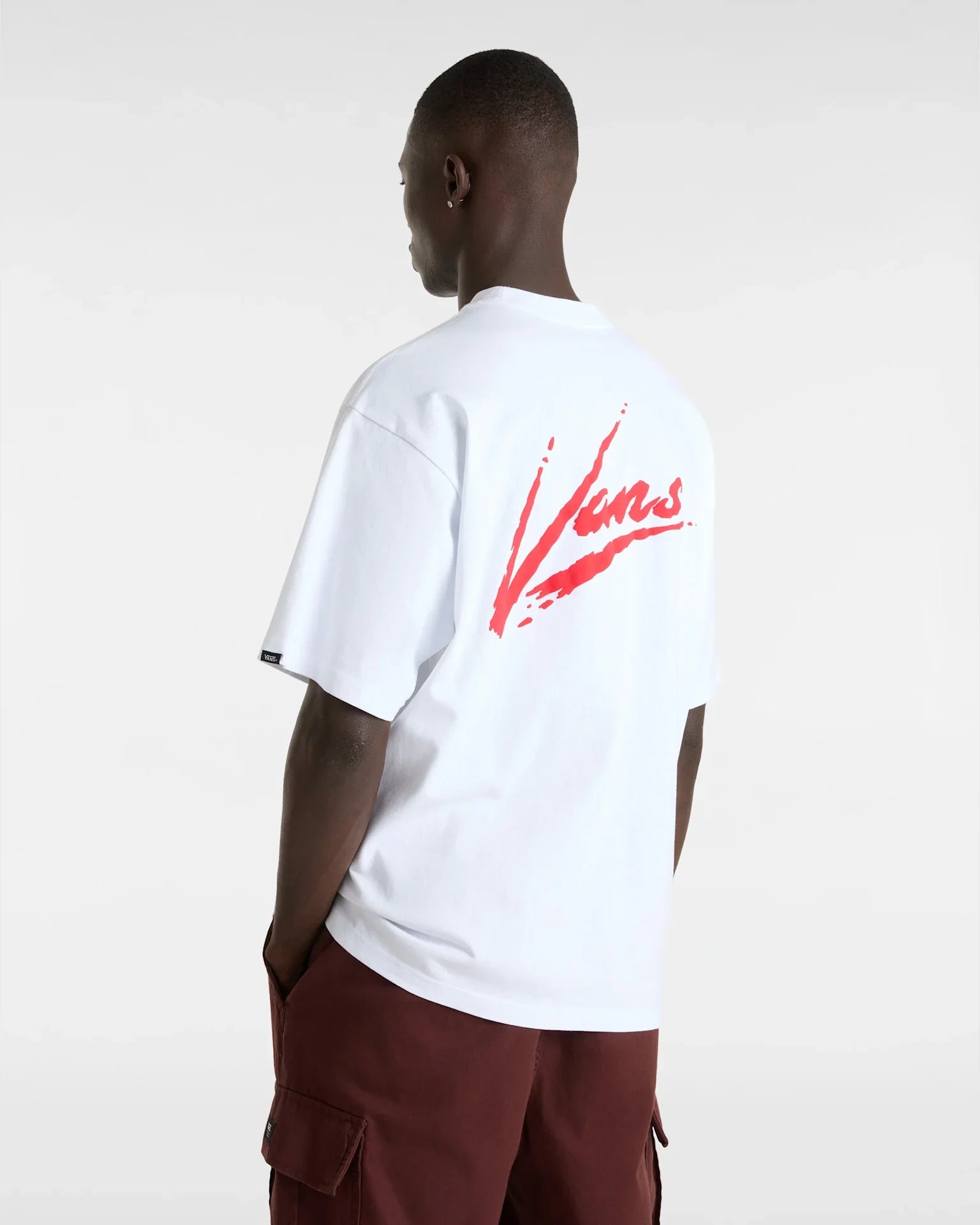 VANS Brush Script LOOSE SS WHITE/RACING RED VN000K42KSF1 - 4