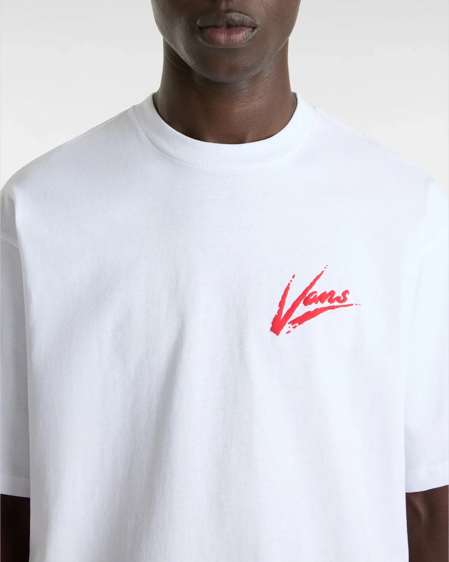 VANS Brush Script LOOSE SS WHITE/RACING RED VN000K42KSF1 - 6