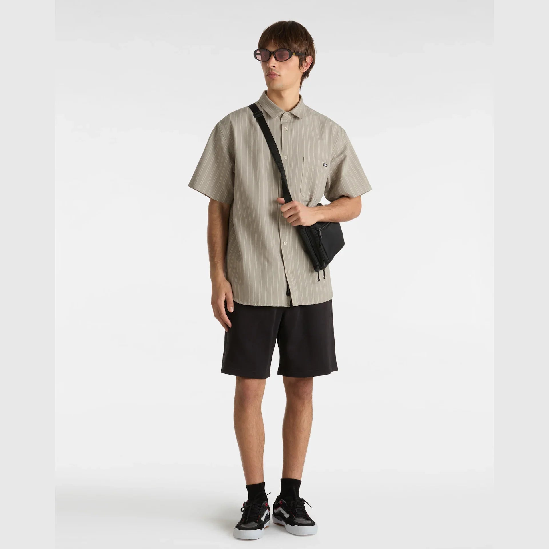 VANS Lawson Stripe SS Woven London Fog/LemonIcing kép 5