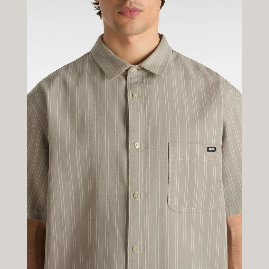 VANS Lawson Stripe SS Woven London Fog/LemonIcing kép 6