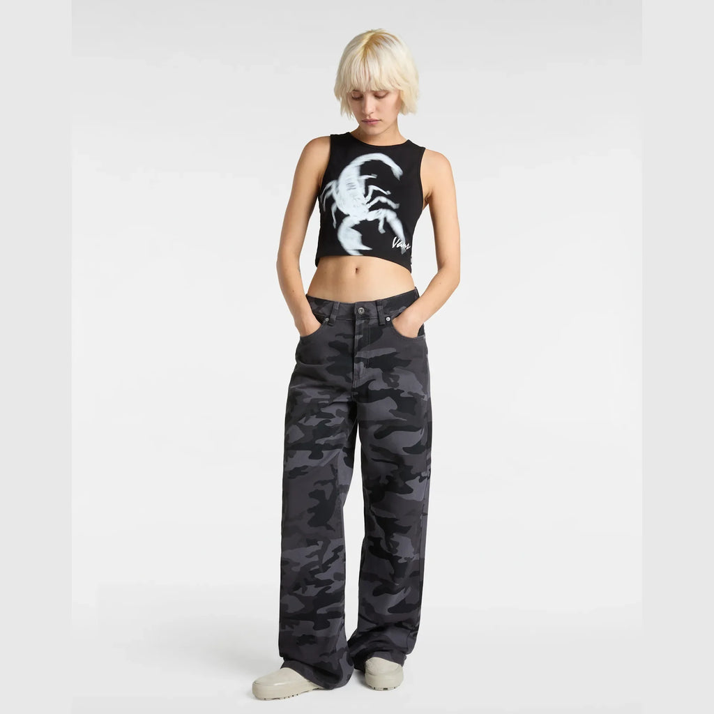 VANS Sirelle Printed Puddle Pants Black/Parisian Night kép 3